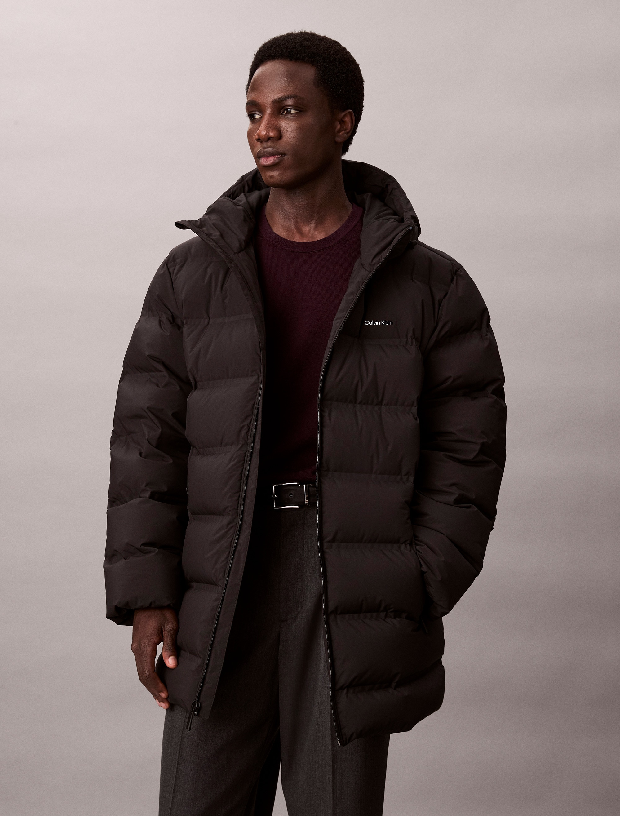 Calvin Klein Steppmantel "LS BONDED CHNNLD LONG HOODED PUF", Mit Rundhalsau günstig online kaufen