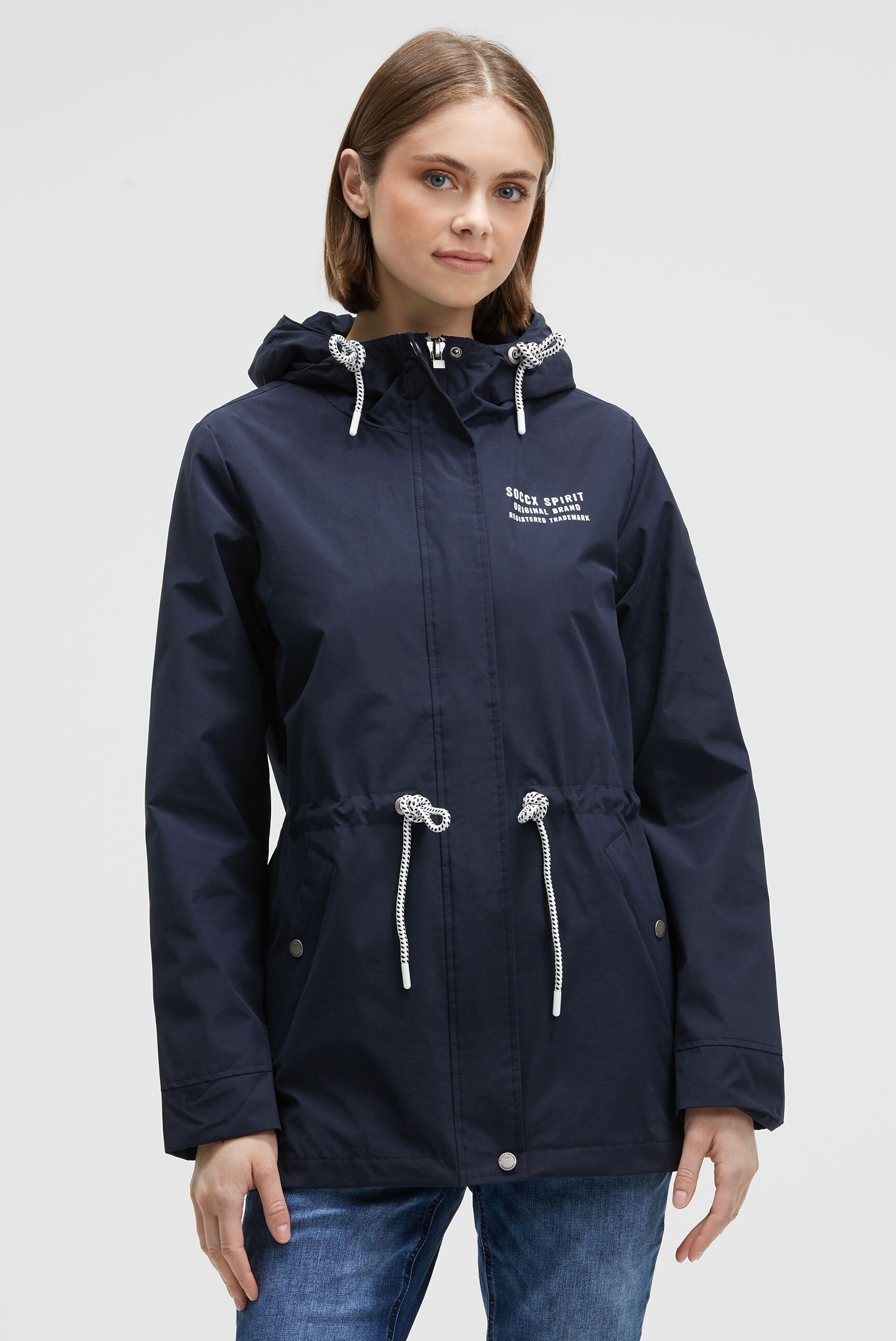 SOCCX Funktionsjacke mit Kapuze mit Windbreaker-Bündchen und Waterproof-Ein günstig online kaufen