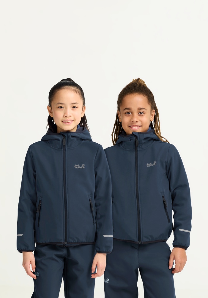 Jack Wolfskin Softshelljacke "FOURWINDS JKT K" wasserabweisend, windabweisend, mit Reißverschluss