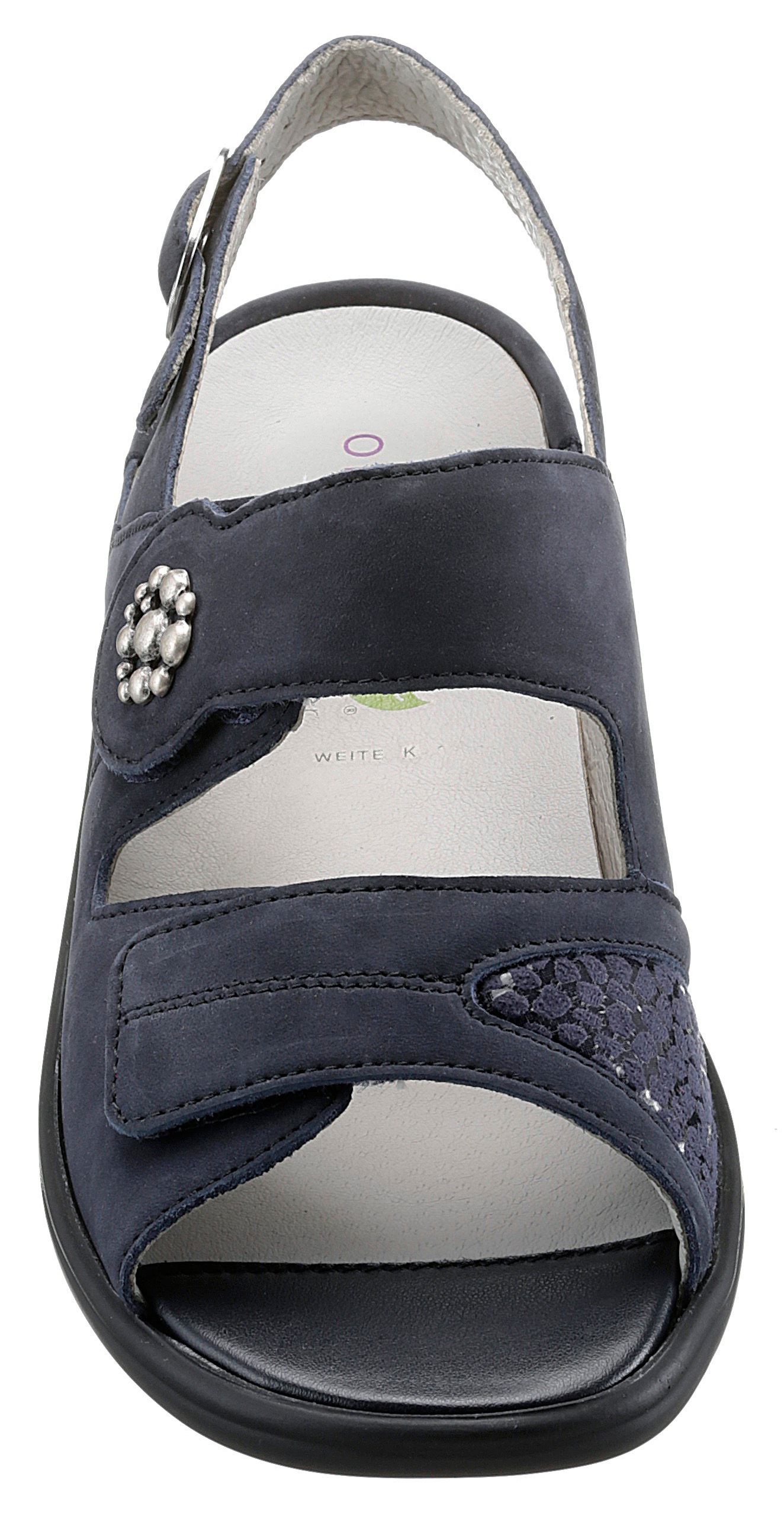 Riemchensandale WALDLÄUFER "Kara-Soft", Damen, Gr. 5,5 (38,5), blau (dunkelblau), Nubukleder, Textil, Schuhe Riemchensandale, Sommerschuh, Sandalette, Keilabsatz, mit Klettverschlüsse, K-Weite 3