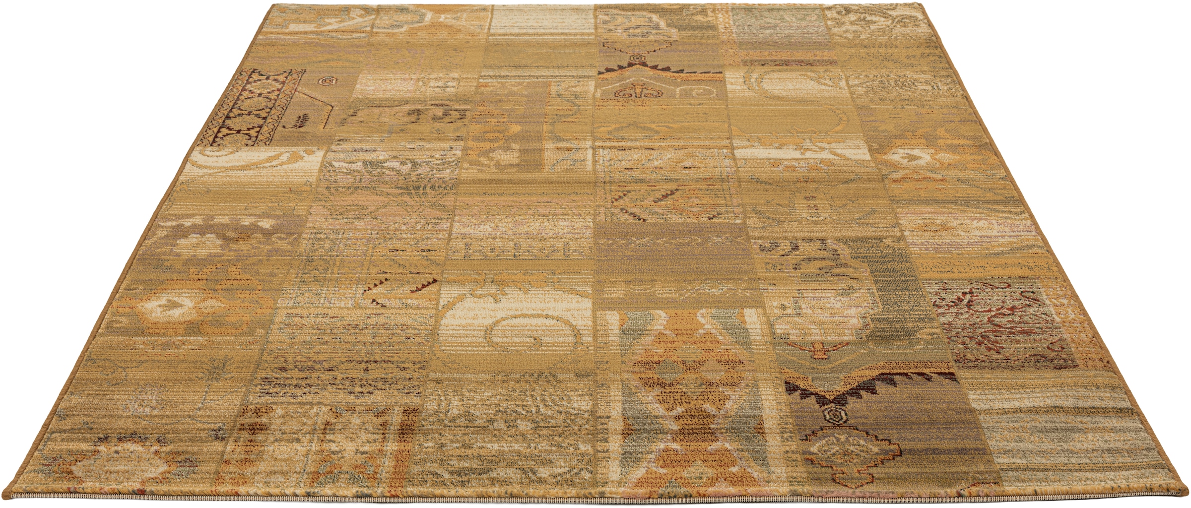 THEKO Teppich »Gabiro 5504«, rechteckig, 10 mm Höhe, Melange-Effekt, Patchwork Design, auch als Läufer, Wohnzimmer