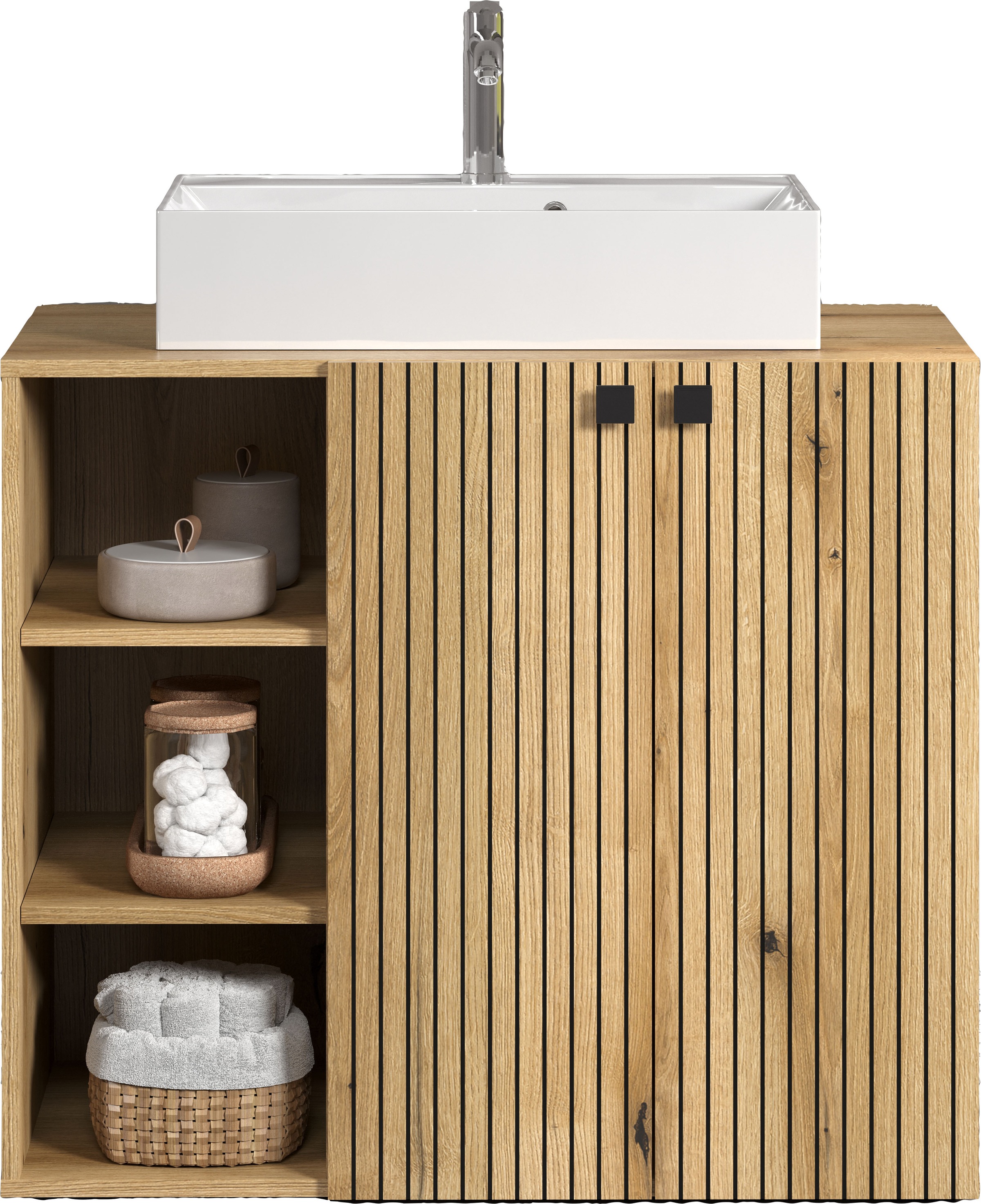 welltime Waschtisch "Amrum Waschbeckenunterschrank und Waschbecken" 2 Stk. günstig online kaufen