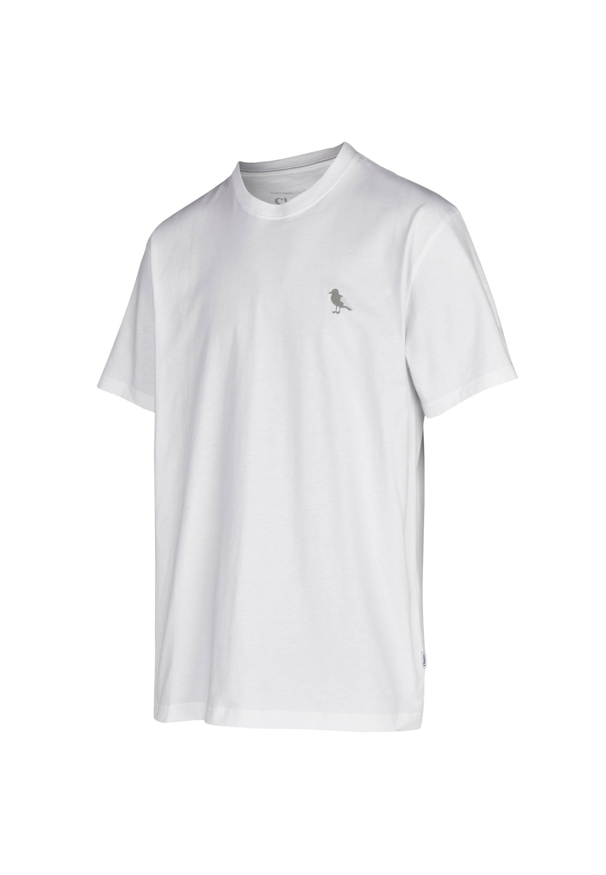 Cleptomanicx T-Shirt »Embroidery Gull Mono«, mit lockerem Schnitt