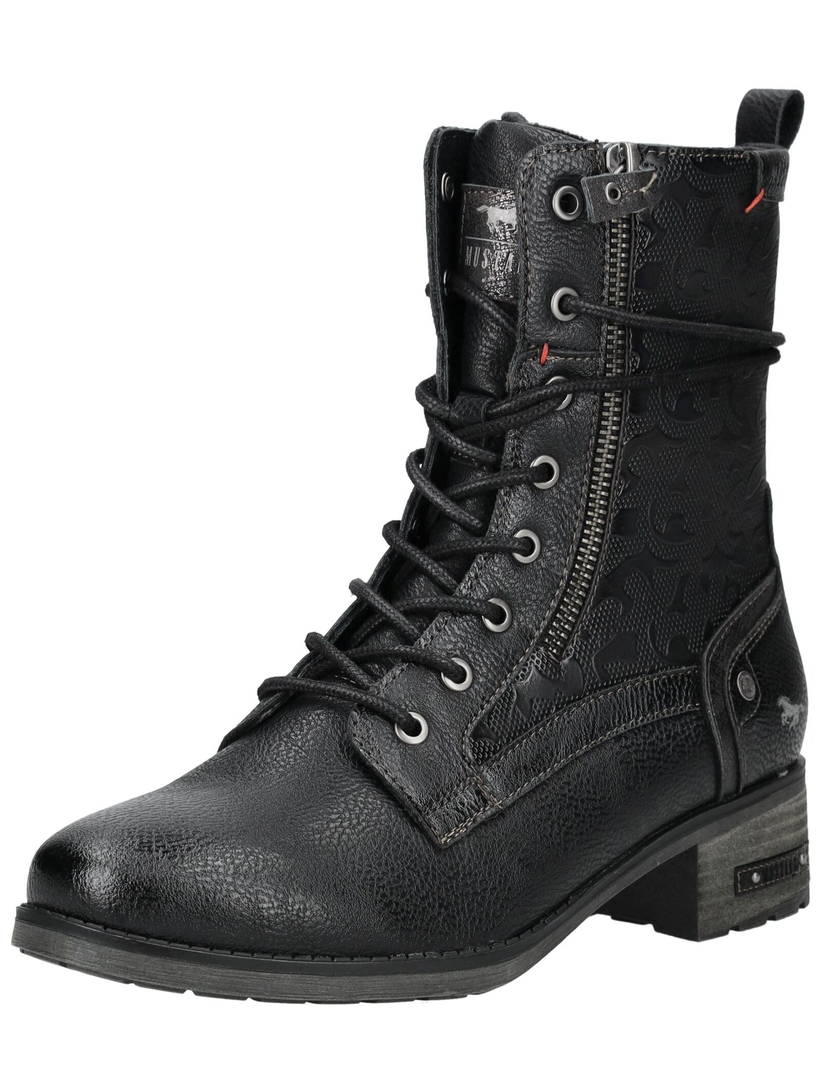 Mustang Shoes Schnürstiefelette "Mustang Shoes Stiefelette Lederimitat/Text günstig online kaufen