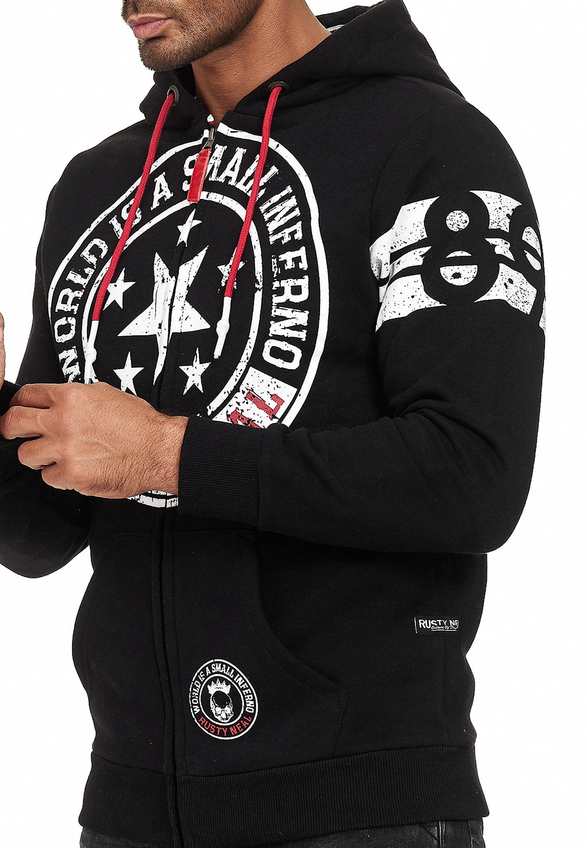 Rusty Neal Sweatjacke mit coolen Printmotiven