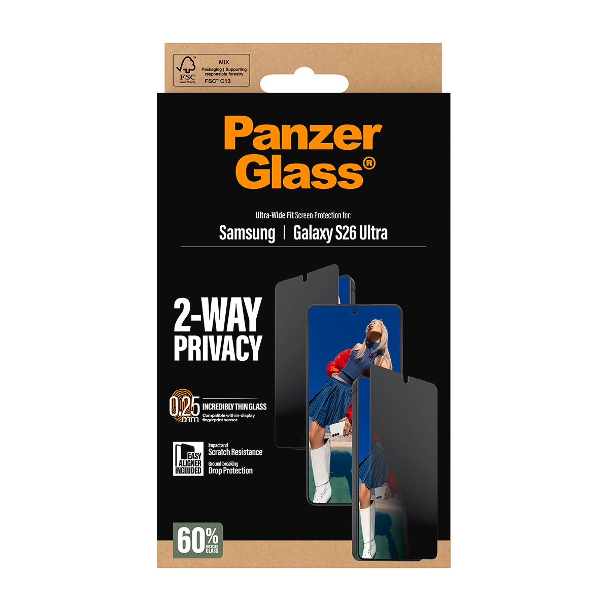 CARE by PanzerGlass Displayschutzglas »Ultra-Wide Fit 2-Way Screen Protector« für Samsung Galaxy S26 Displayschutzfolie, Schutzfolie, Bildschirmschutz, kratz- & stoßfest