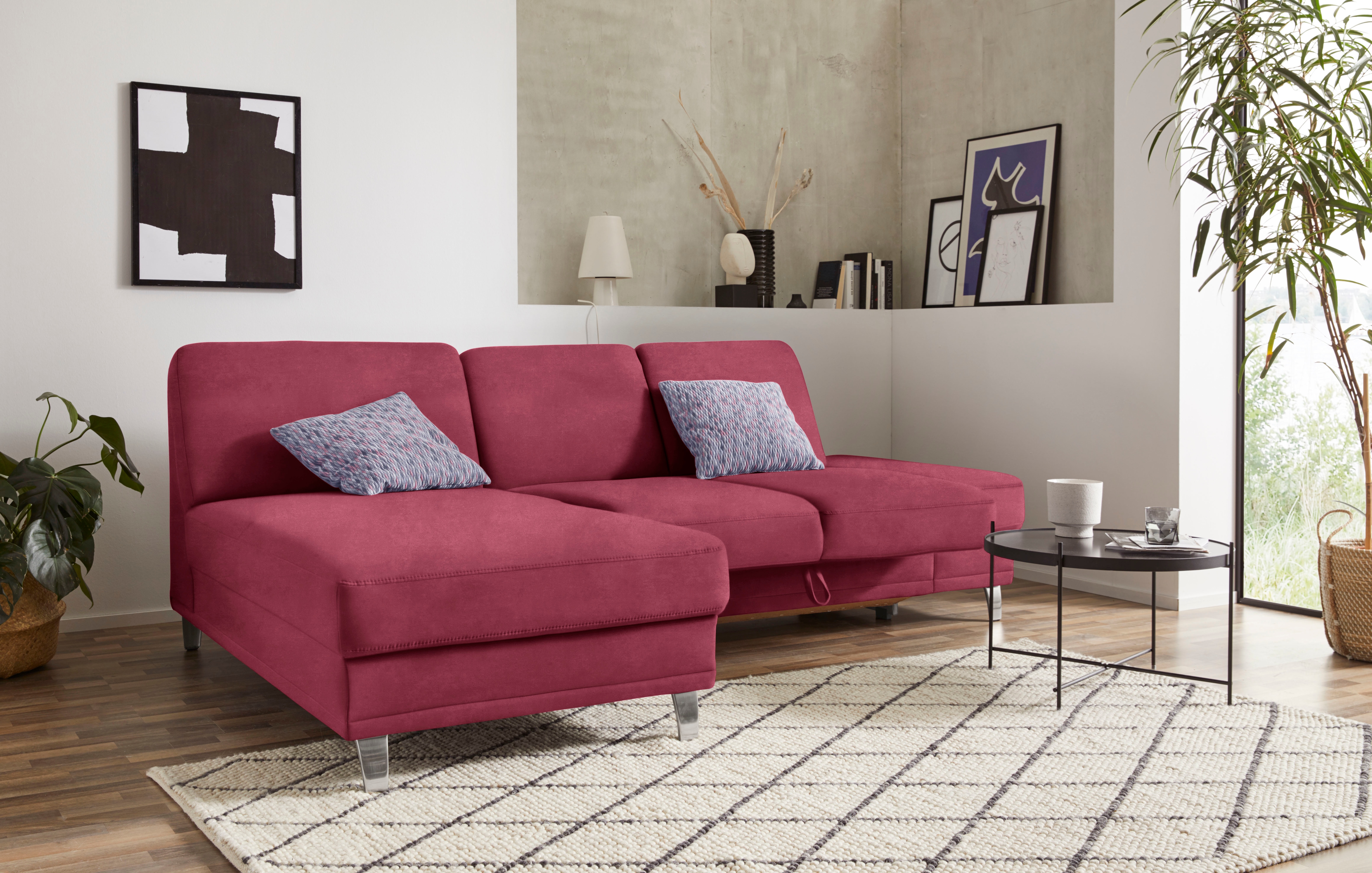 sit&more Ecksofa "Clio L-Form" optional Schlaffunktion oder Vorziehsitz und Bettkasten, Federkern