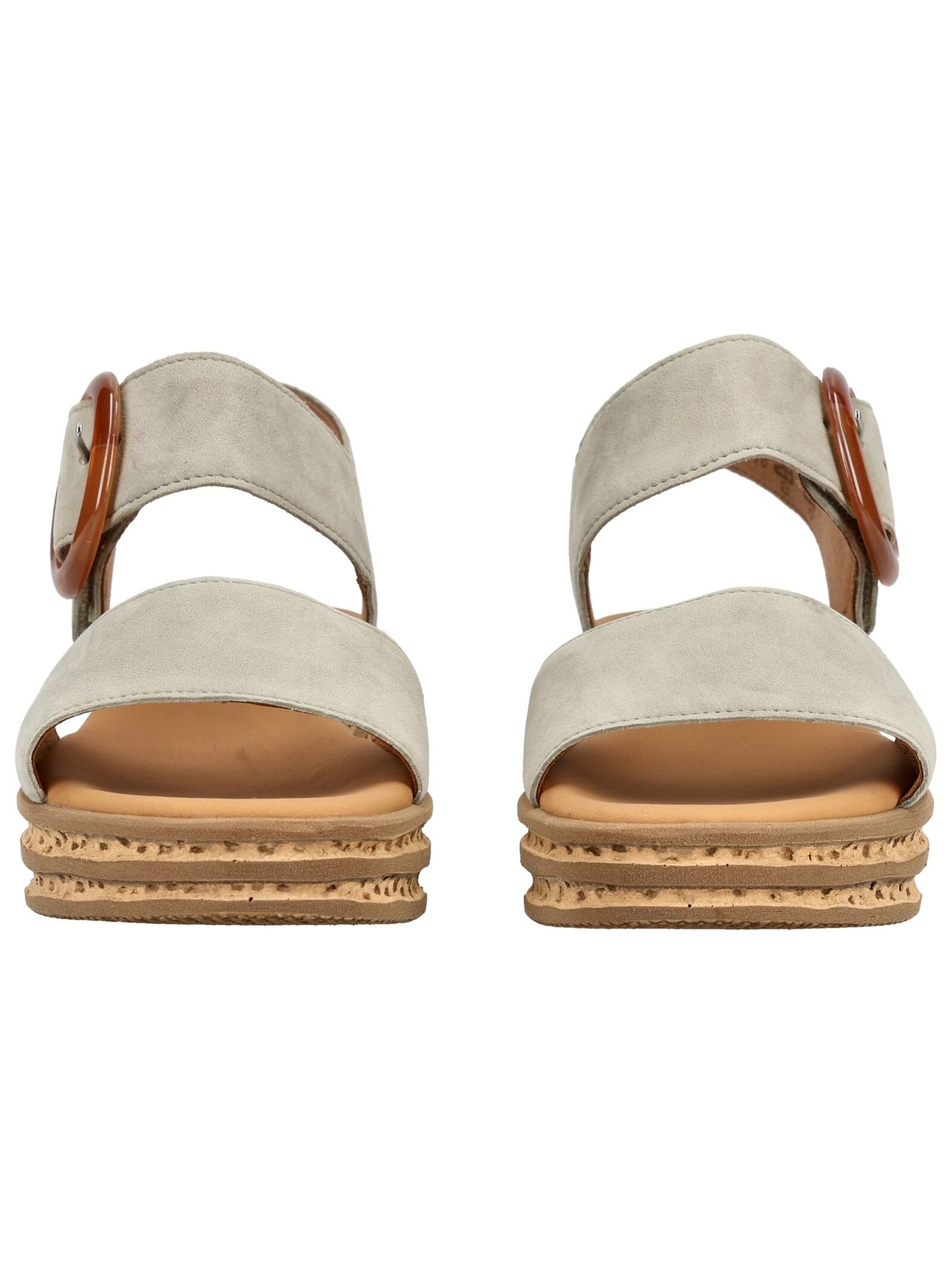 Keilsandalette GABOR "Gabor Sandalen Leder", Damen, Gr. 39, grün, Leder, Schuhe 2