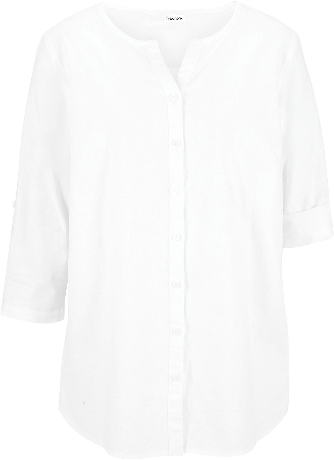 bonprix Langarmbluse »Bluse mit Leinen, 3/4 Arm« Regular Fit, für den Alltag, aus Leinen und Baumwolle
