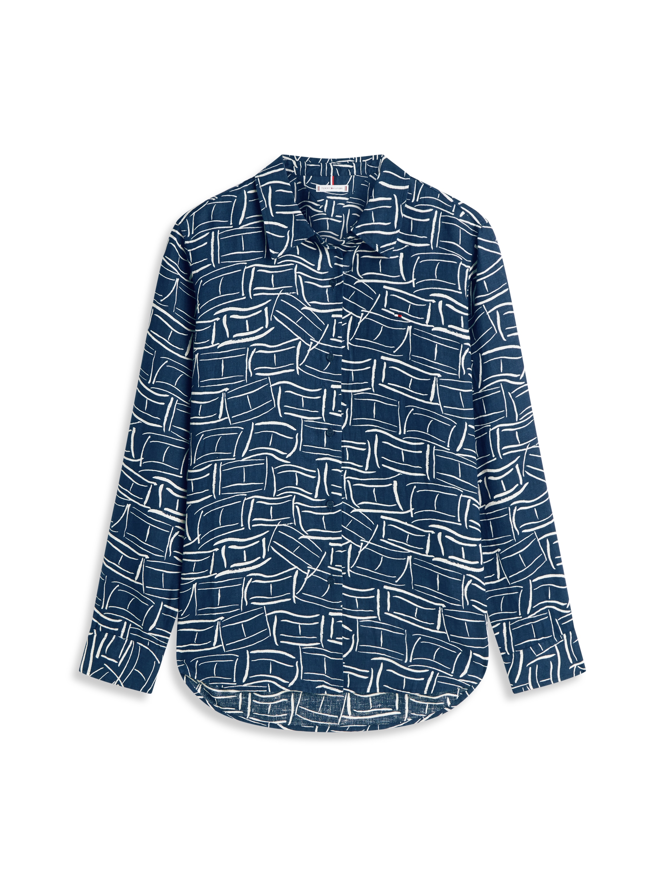 Tommy Hilfiger Hemdbluse »ESS LINEN RELAXED SHIRT« mit Logostickerei ,kühlendes Premium Leinen