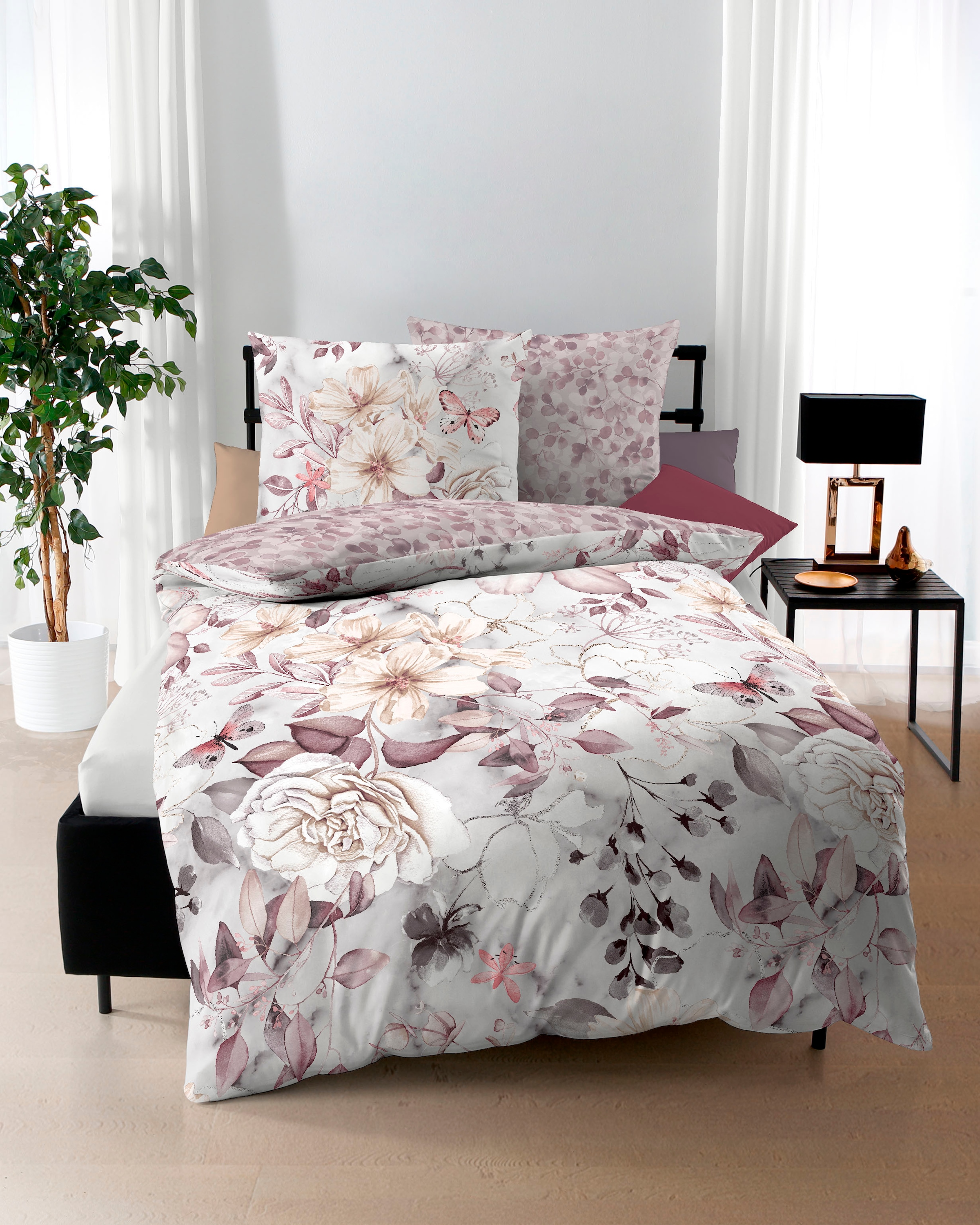 Kaeppel Wendebettwäsche "Green Garden" 2 Stk. tlg. Mit Blumenmuster günstig online kaufen