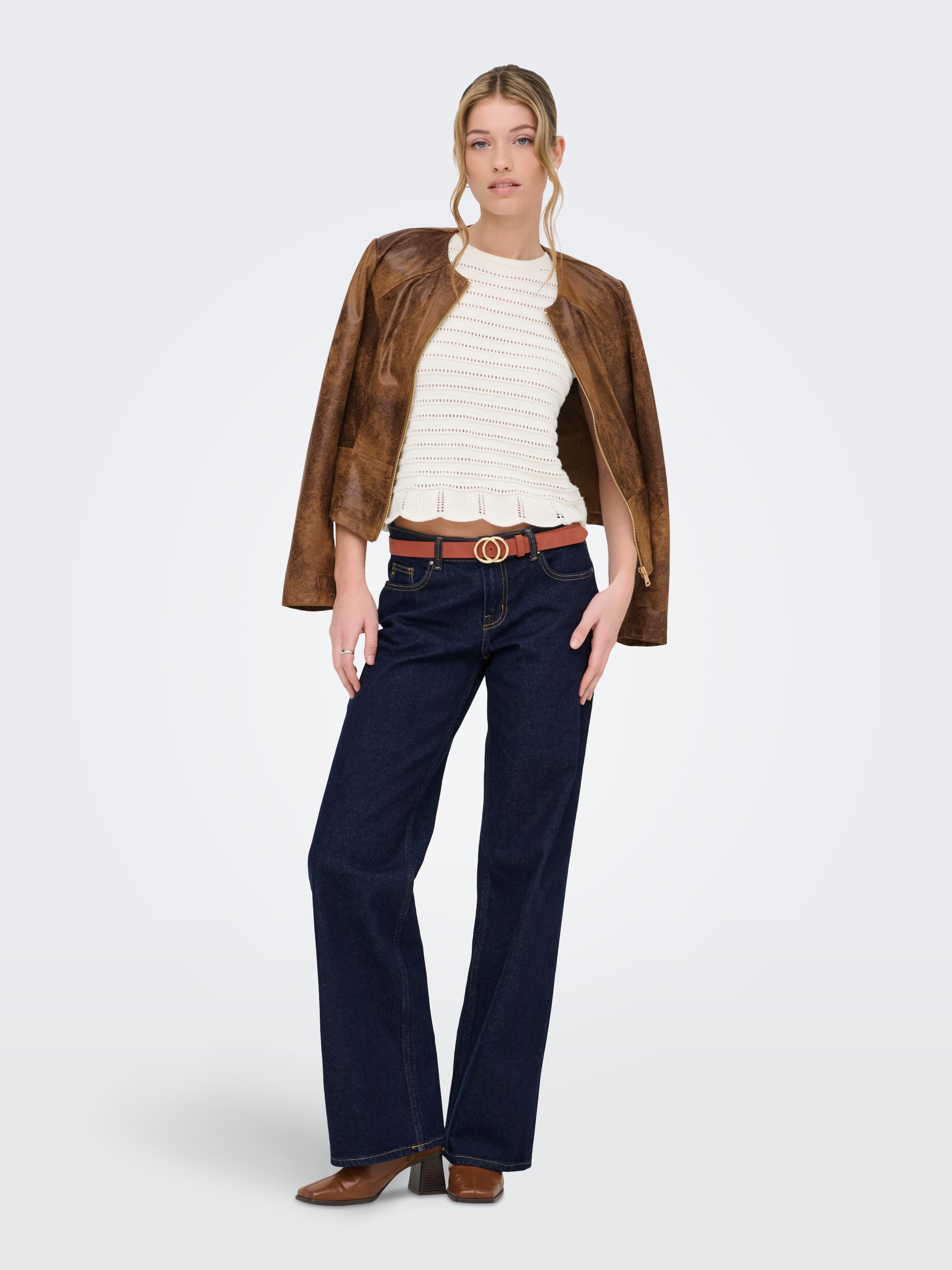 ONLY High-waist-Jeans »ONLJUICY LW WIDE LEG DNM RINSE MAE NOOS« Baumwollmischung, high waist, wide fit