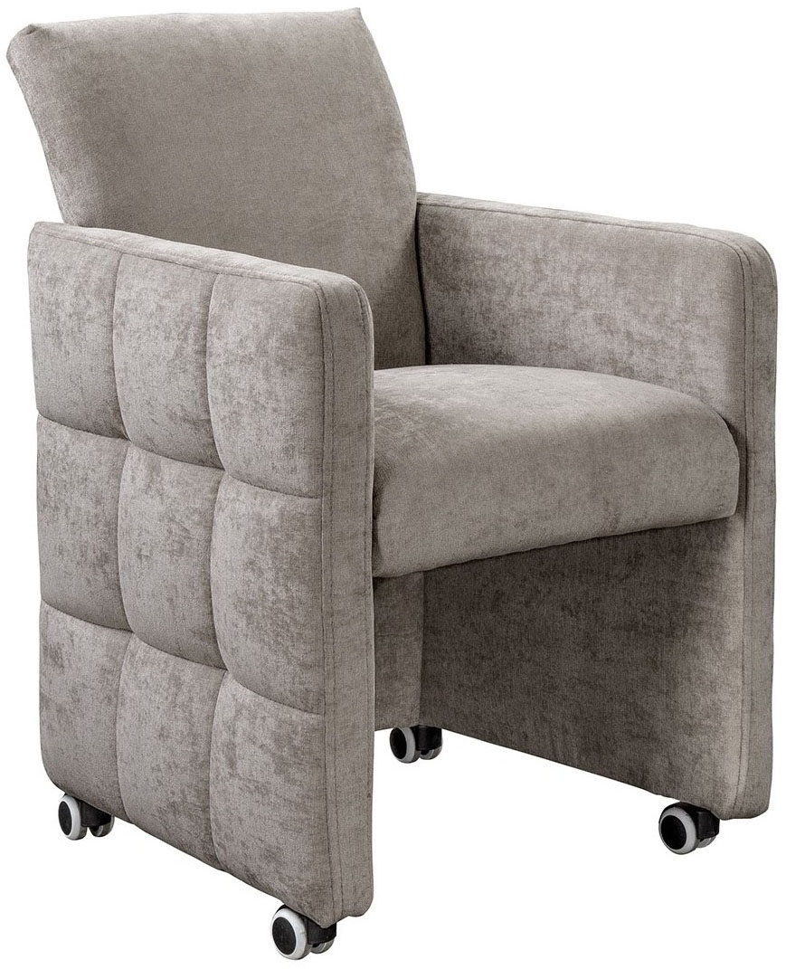exxpo - sofa fashion Esszimmersessel "Barista, Loungesessel auf Rollen mit hoher Bodenfreiheit" Barista Clubsessel auf Rollen mit schmalen Armlehnen, modernes Design