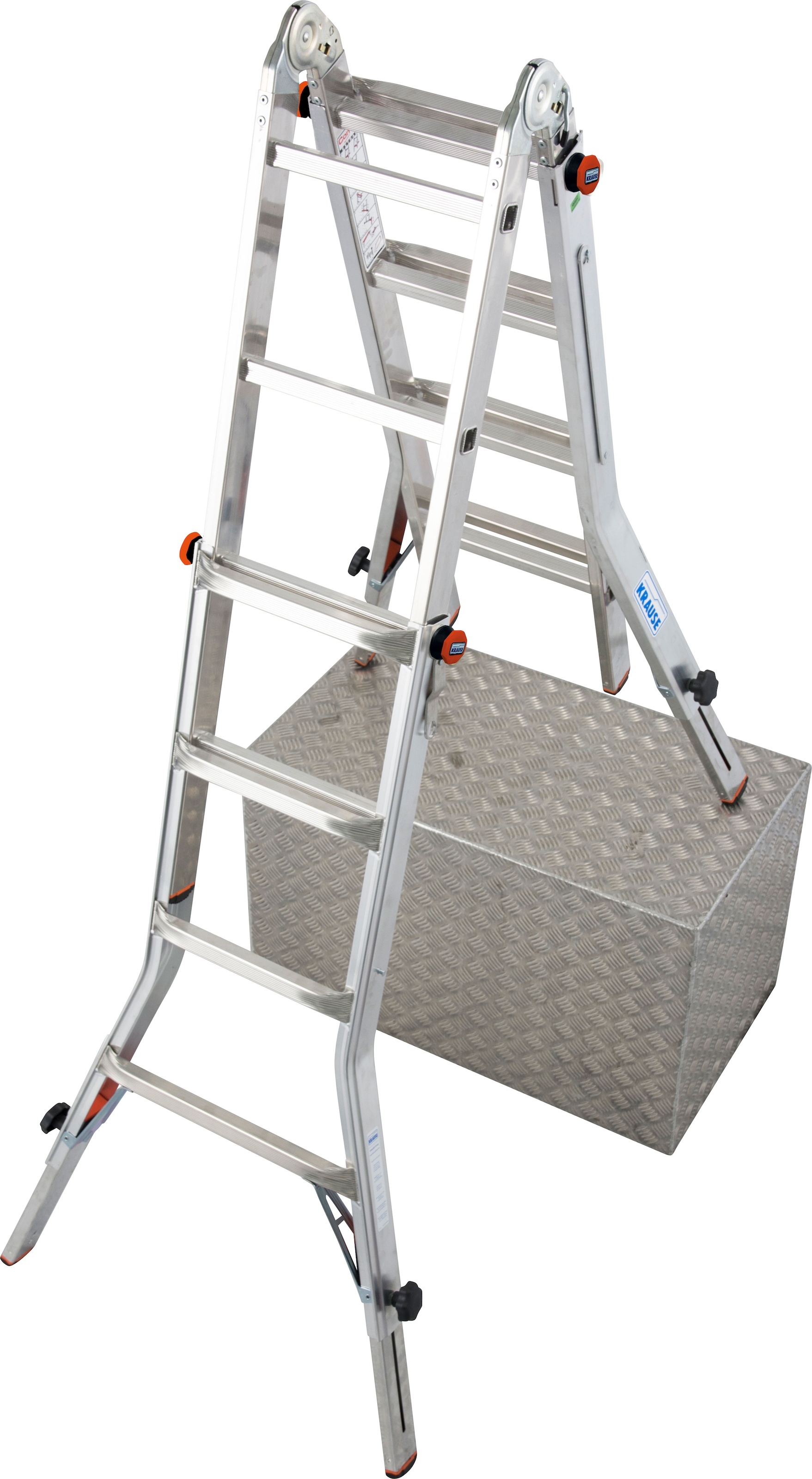 KRAUSE Gelenkleiter »TeleVario«, Alu, 4x4 Sprossen, Arbeitshöhe ca. 498 cm