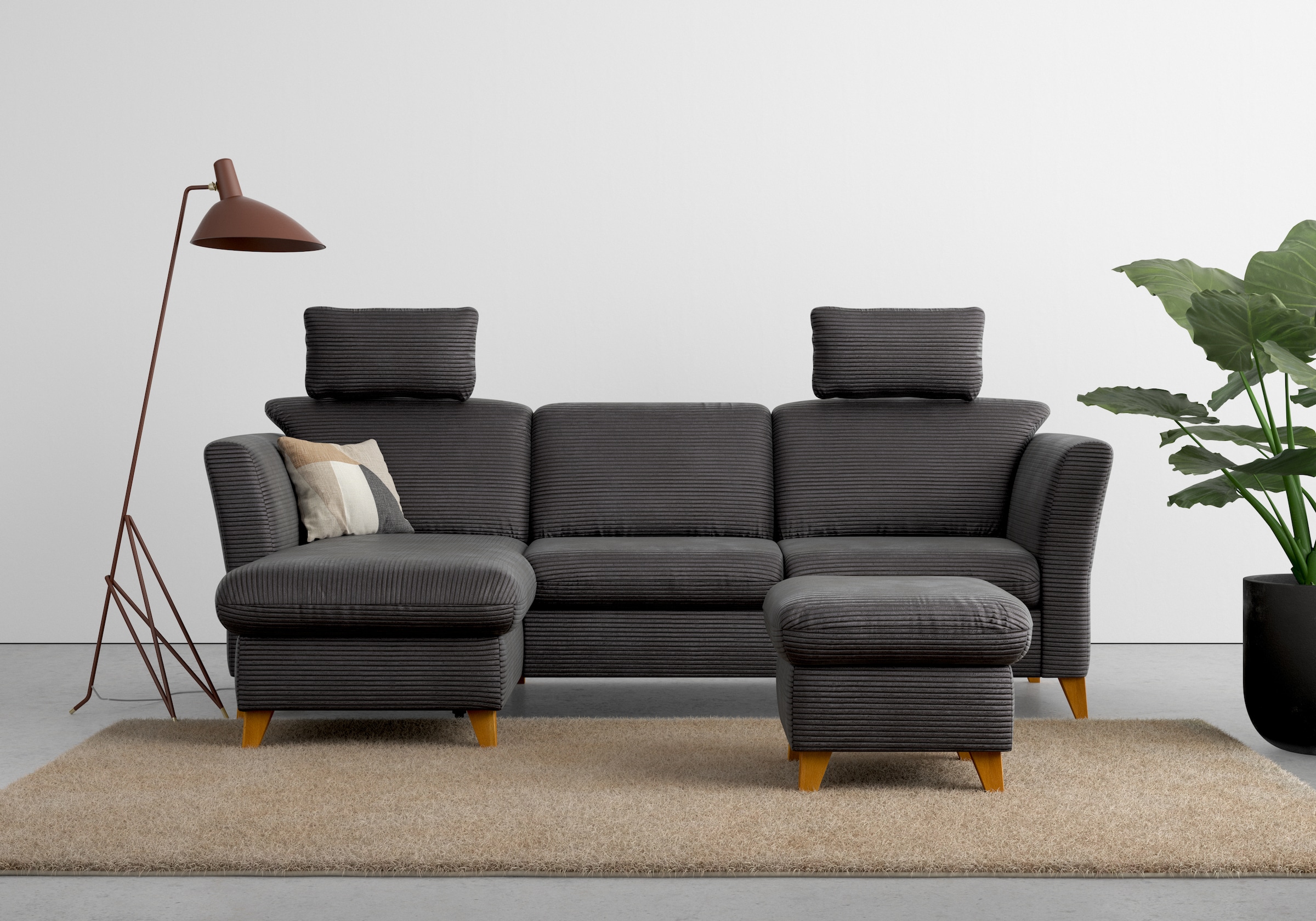 Home affaire Ecksofa "6" wahlweise mit Bettfunktion und Bettkasten, inkl. F günstig online kaufen