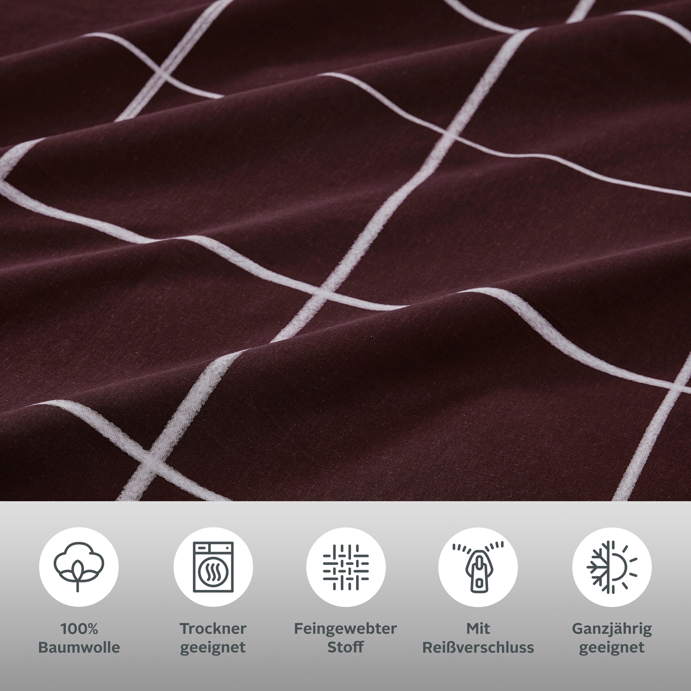 Thumbnail - OTTO home Bettwäsche "Nature" 2 Stk. Bettwäsche in unregelmäßigem Karo-Muster