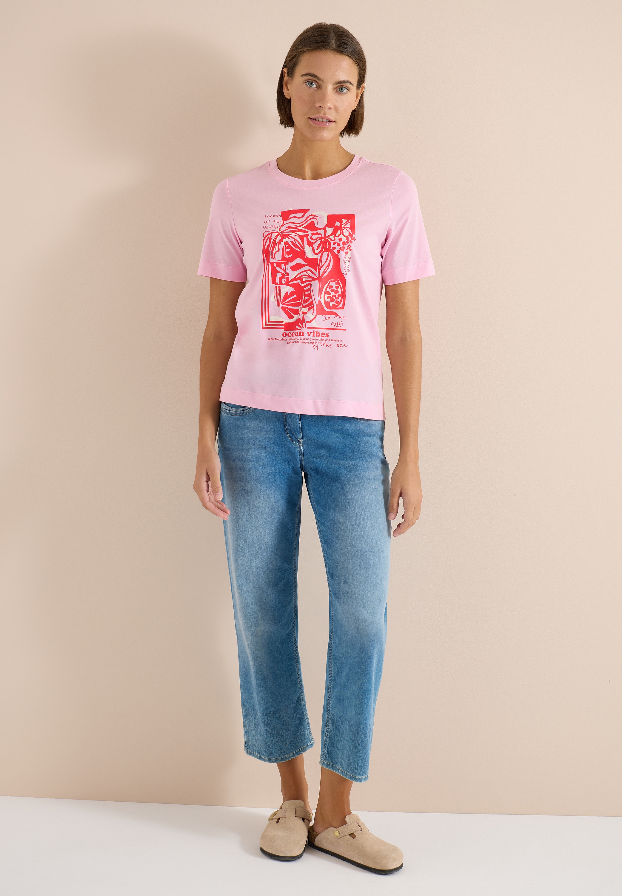 Cecil Rundhalsshirt aus reiner Baumwolle