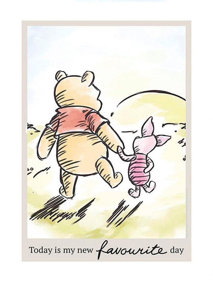 Komar Bild "Winnie the Pooh Today" Disney 1 Stk. tlg. Wandbild zur Dekoration im Kinderzimmer - ohne Rahmen