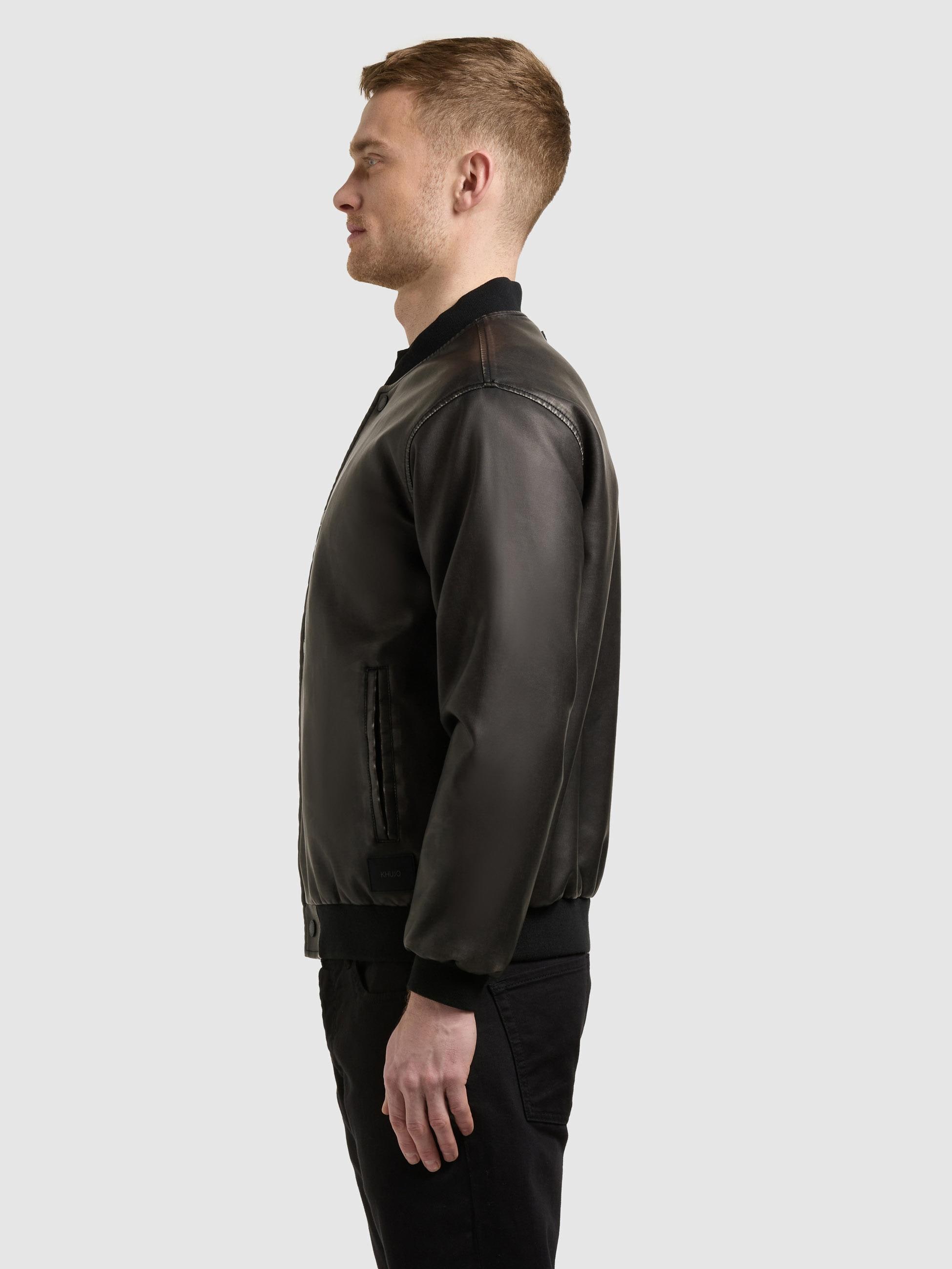 khujo Bomberjacke »Cale« ohne Kapuze Lässige Herren Kunstlederjacke