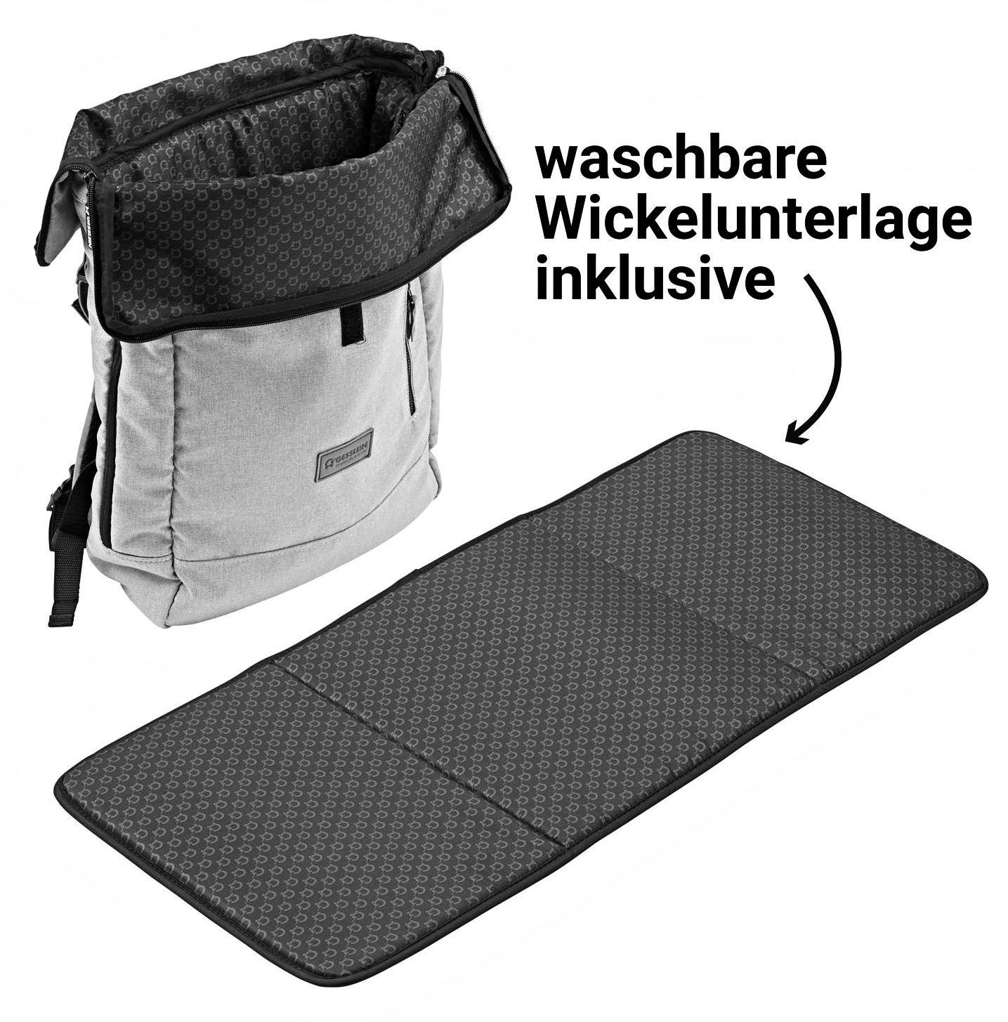 Gesslein Wickelrucksack »N°6, schwarzgrau«, Made in Germany