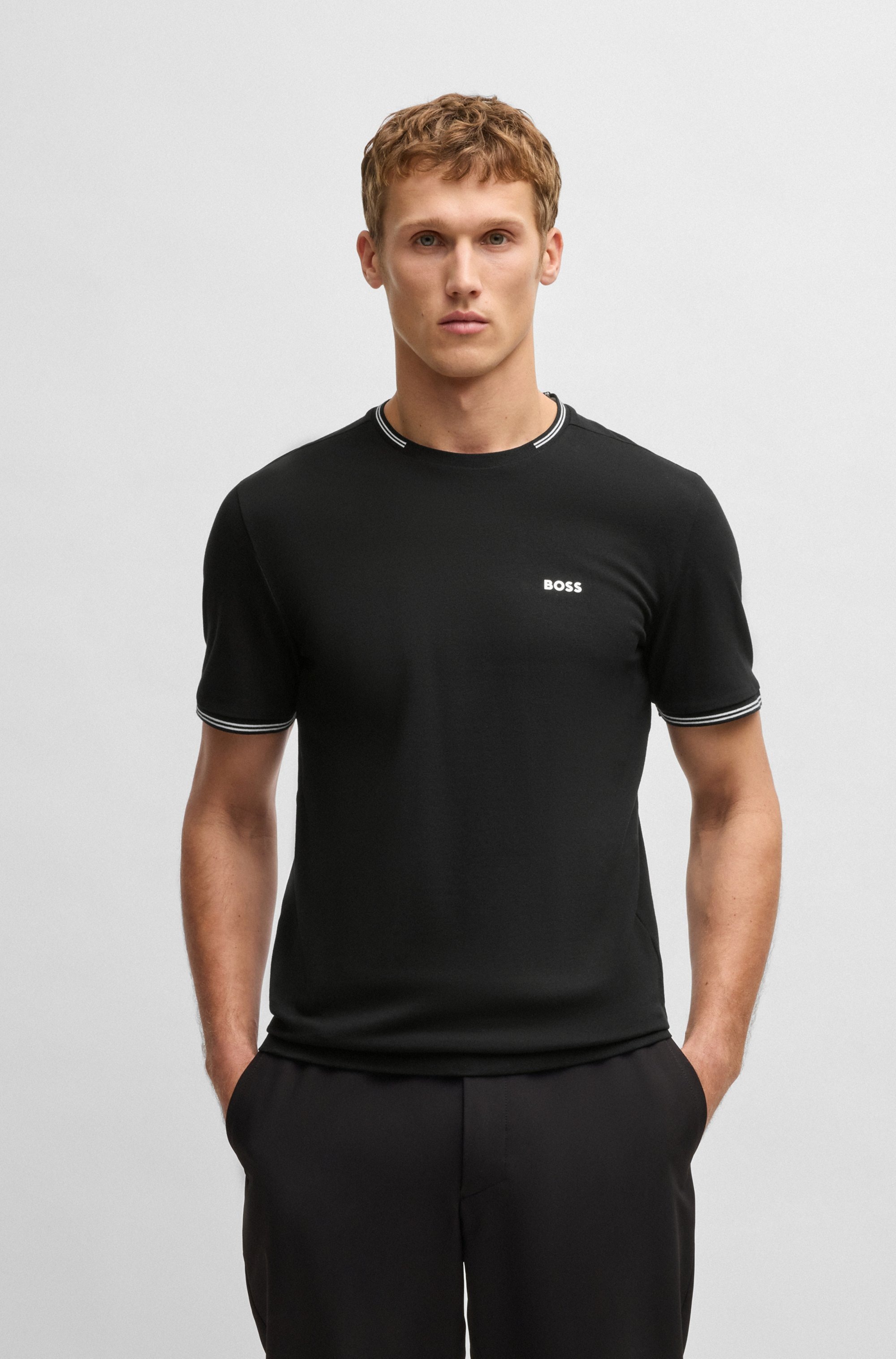 BOSS GREEN T-Shirt "Taul", mit kontrastfarbenen Streifendetails günstig online kaufen
