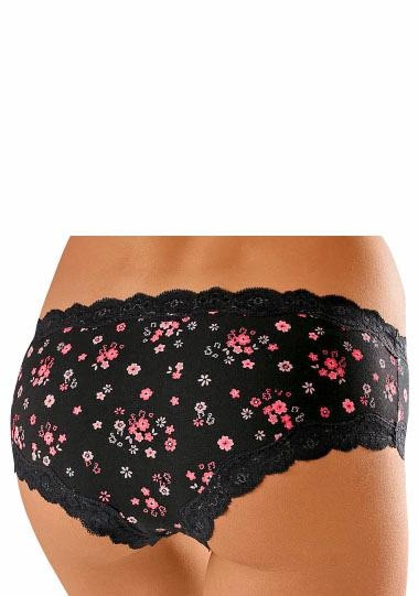 kaufen Panty, 3 mit St.), floraler BAUR | online Baumwolle Buffalo (Packung, aus elastischer Spitze