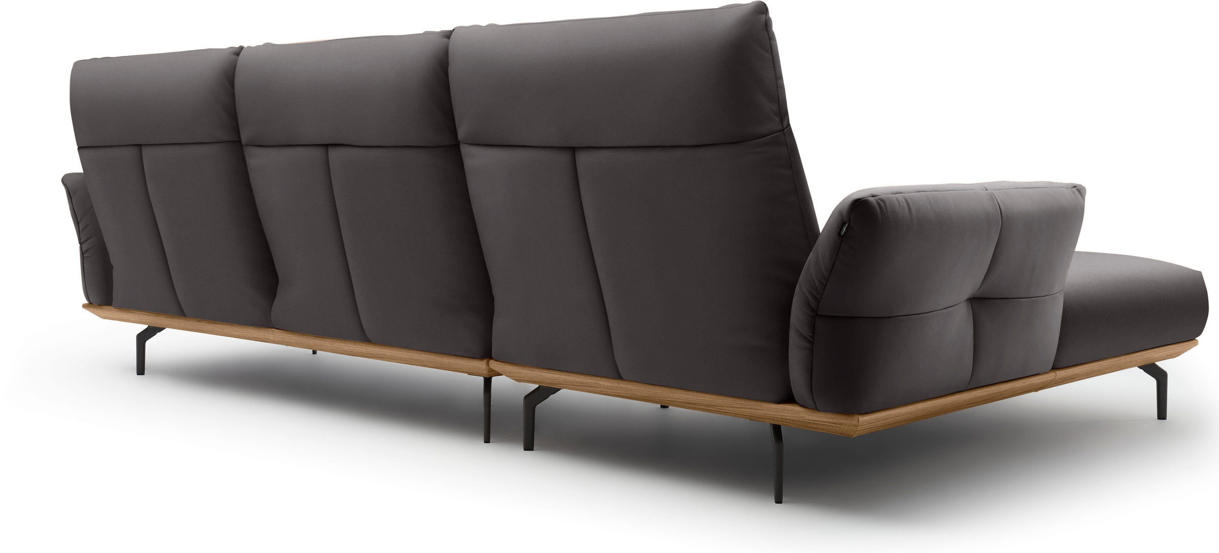 Creation BY ROLF BENZ Ecksofa »CR.460«, Sockel in Nussbaum, Winkelfüße in Umbragrau, Breite 318 cm