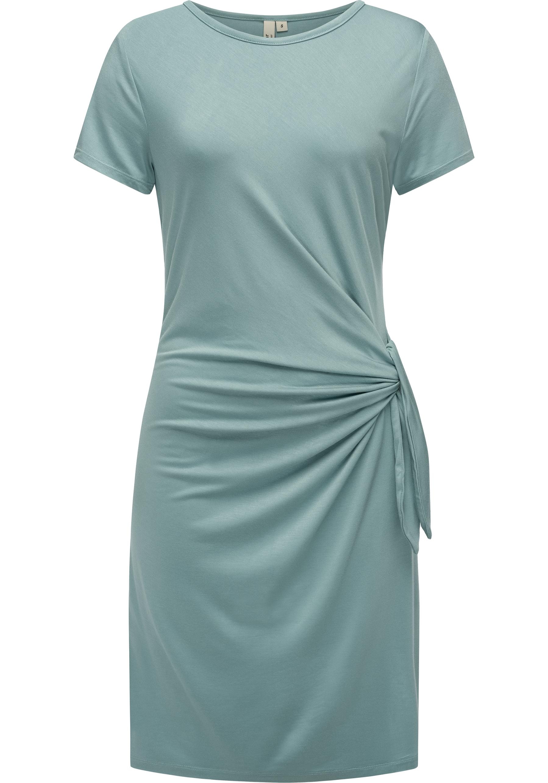 Ragwear Shirtkleid "Knotta" Ohne Taschen Kurzarm Sommerkleid mit seitlichem Bindeband