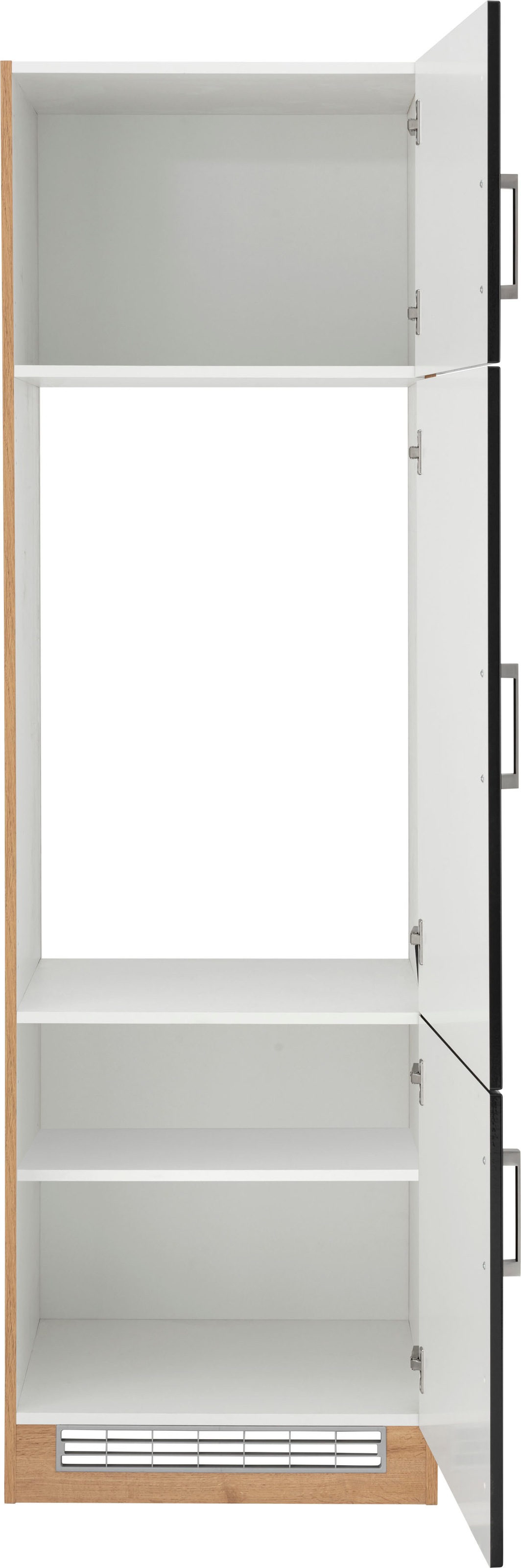 KOCHSTATION Kühlumbauschrank »KS-Tinnum«, 60 cm breit, 200 cm hoch, Metallgriffe, mit Nischenmaß 88 cm
