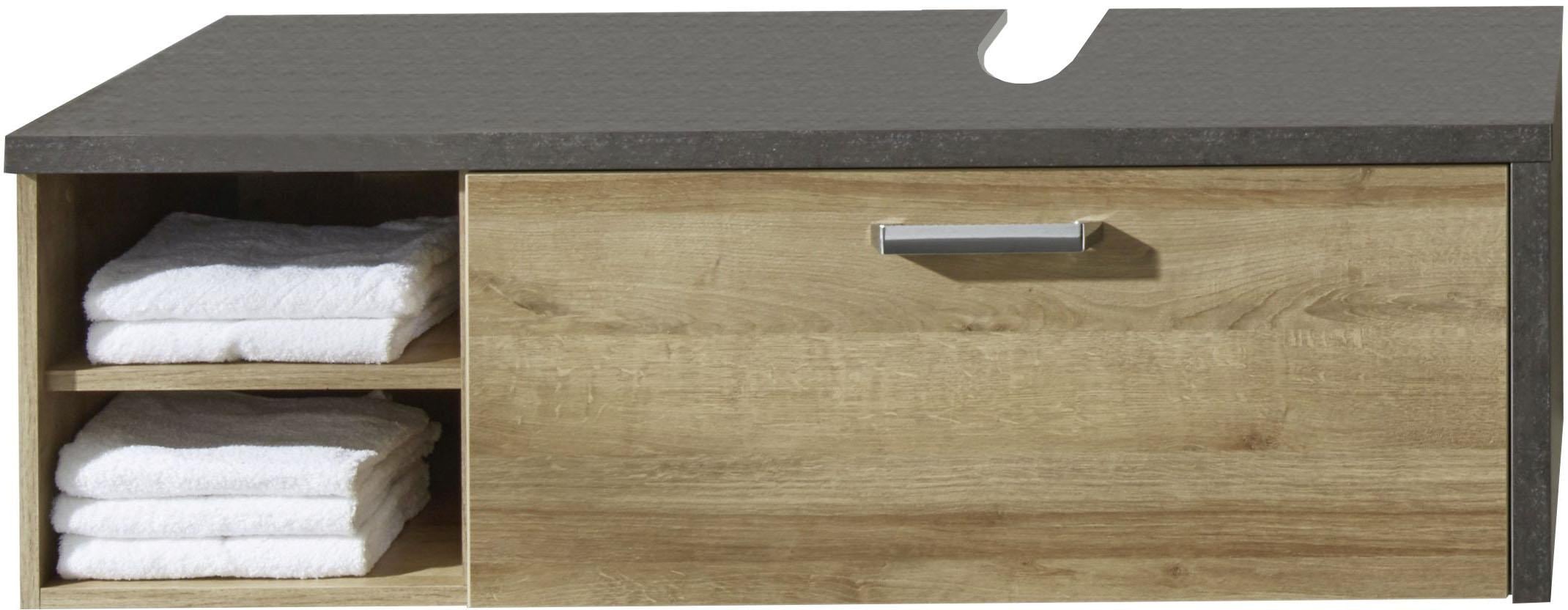 welltime Waschbeckenunterschrank »Bilbao«, Waschtisch mit Metallgriff und 2 Fächern - Maße (B/T/H) 123/53/39 cm
