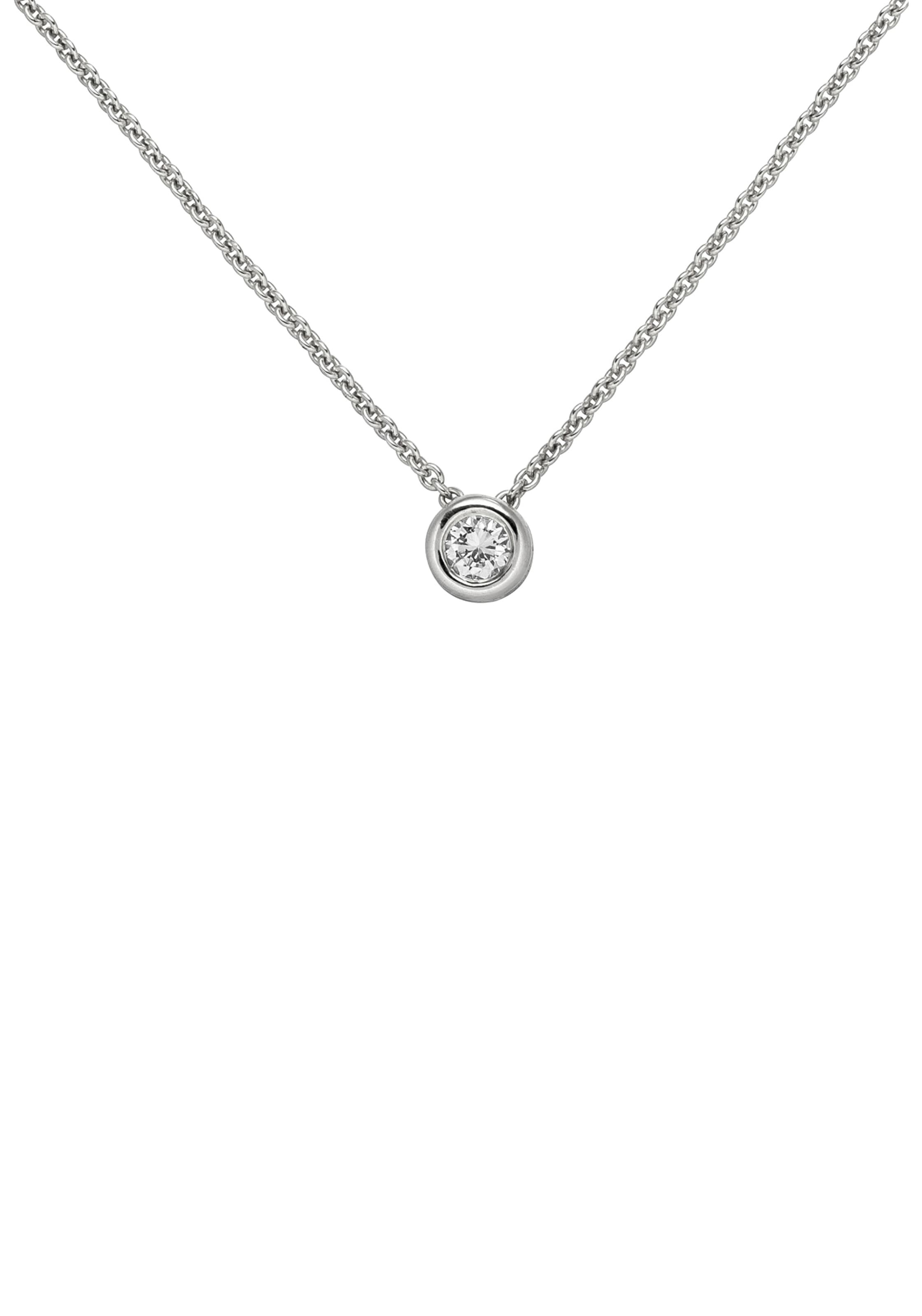JOBO Kette mit Anhänger »Solitär Diamant Brillant 0,25 ct.«, 585 Weißgold 45 cm