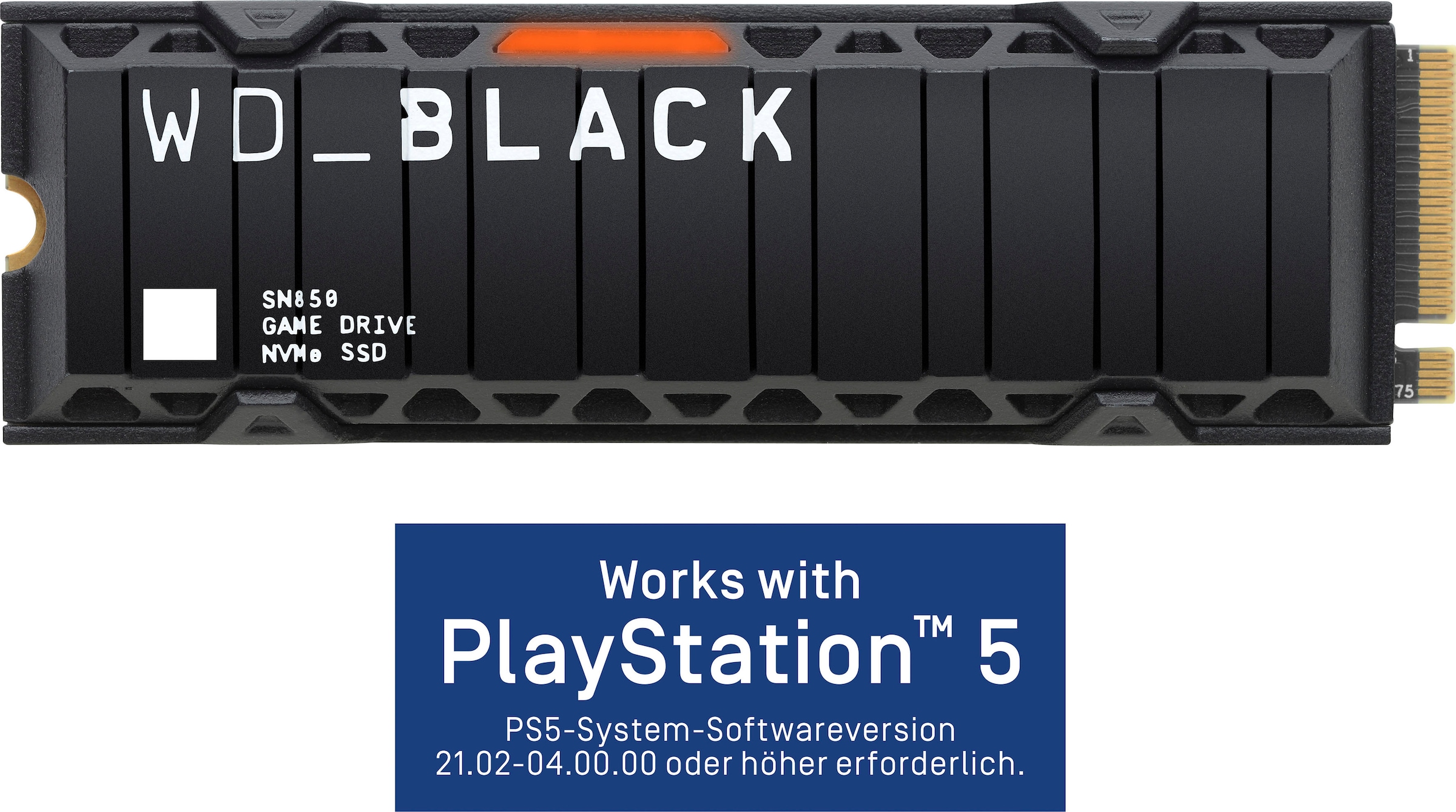 WD_Black interne SSD »SN850 Heatsink 2TB NVMe™«, Anschluss M.2 PCIe 4.0, Works with PlayStation™ 5, PCIe® Gen4 x4