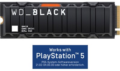 WD_Black interne SSD »SN850 2TB NVMe™ mit Kühlkörper«, Works with PlayStation™ 5,... kaufen