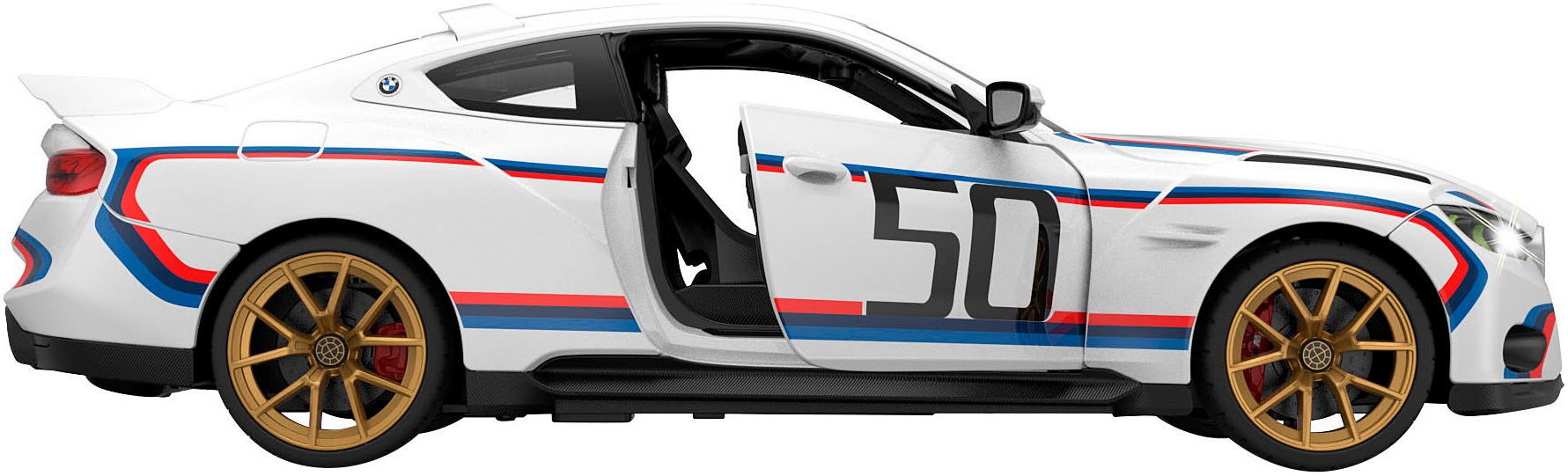 Jamara RC-Auto »BMW 3.0 CSL 1:14 weiß 2,4GHz Tür manuell«, im Maßstab 1:14, mit LED Beleuchtung
