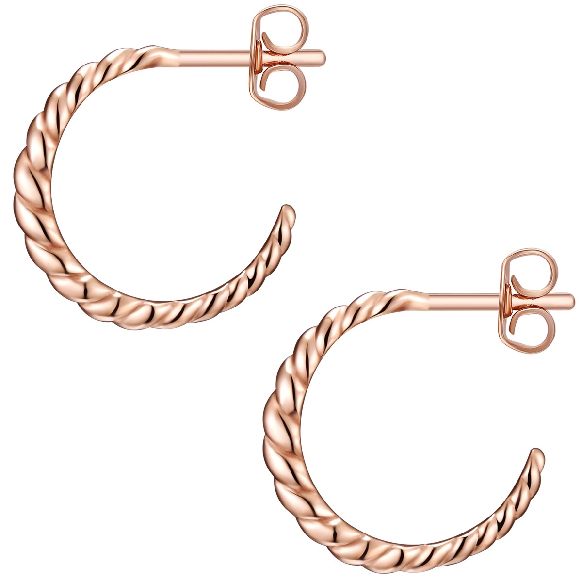 Paar Creolen GLANZSTÜCKE MÜNCHEN "Set: GSM332", roségold, Ohrringe, Damen, 16,1, Silber 925 (Sterlingsilber), aus Sterling Silber 2