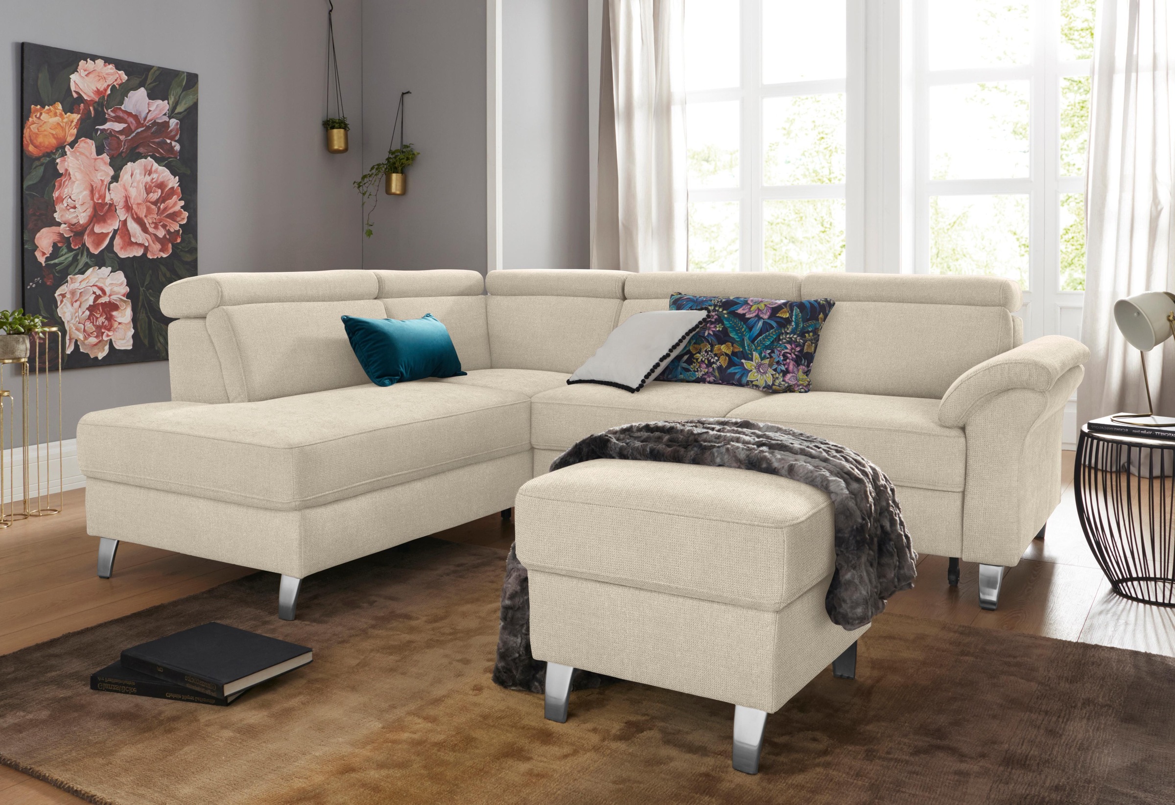 sit&more Ecksofa "Arngast L-Form" inklusive Kopfteilverstellung und Federke günstig online kaufen