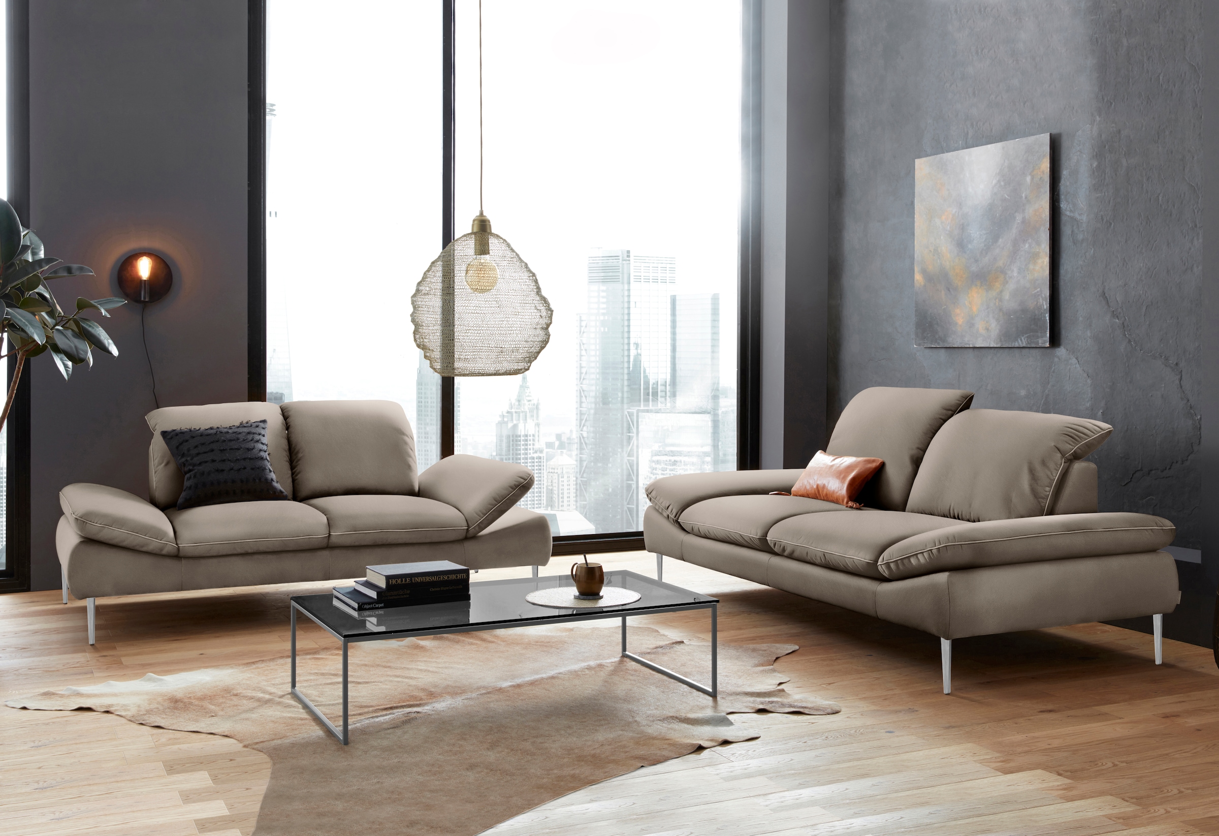 W.SCHILLIG 2,5-Sitzer »enjoy&MORE«, mit Sitztiefenverstellung, Füße silber matt, Breite 232 cm
