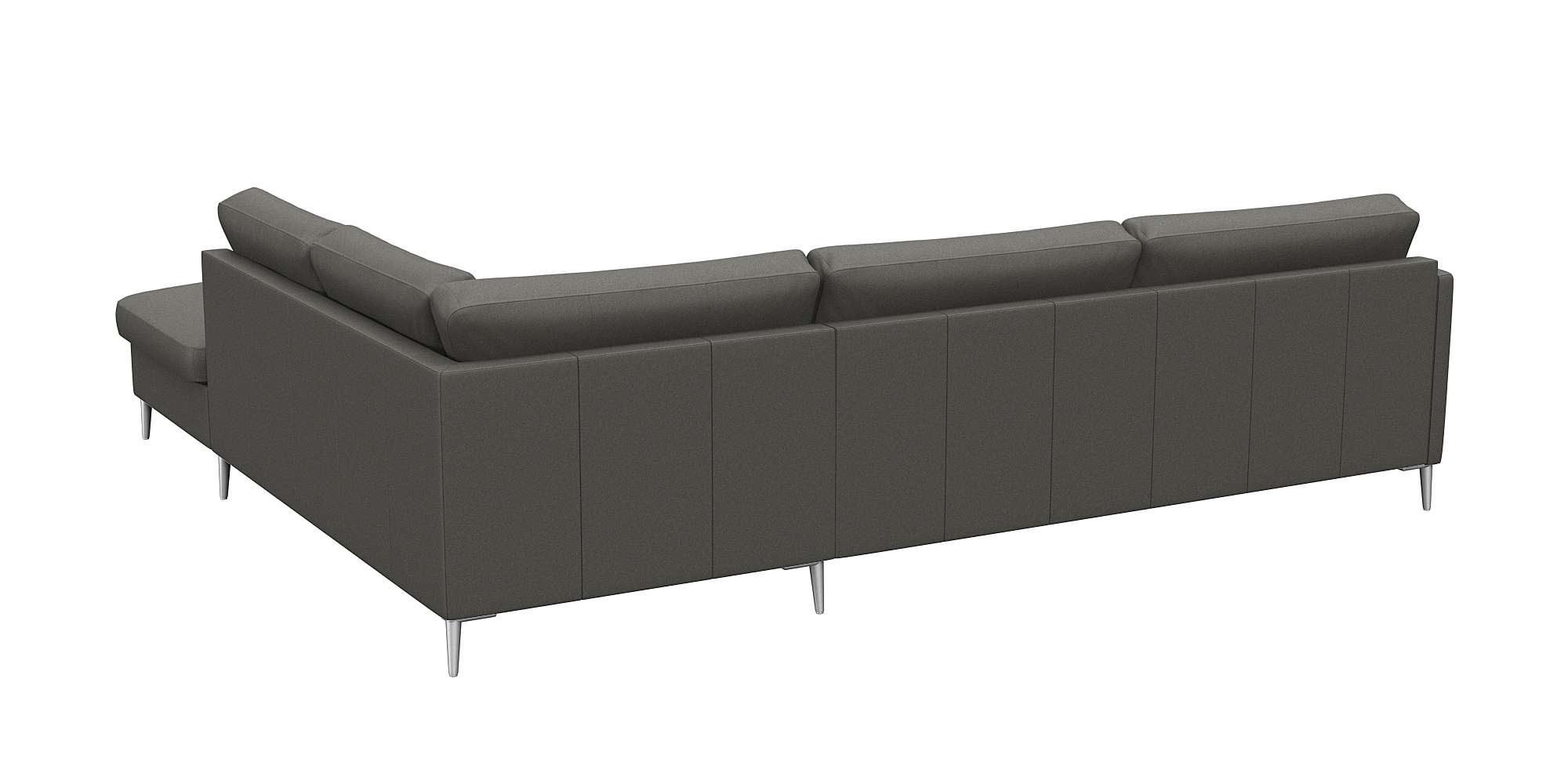 FLEXLUX Ecksofa »Fiore, L-Form, bequem und komfortabel durch hochwertigem Sitzaufbau«, schmale Armlehnen, Kaltschaum, Füße Alu