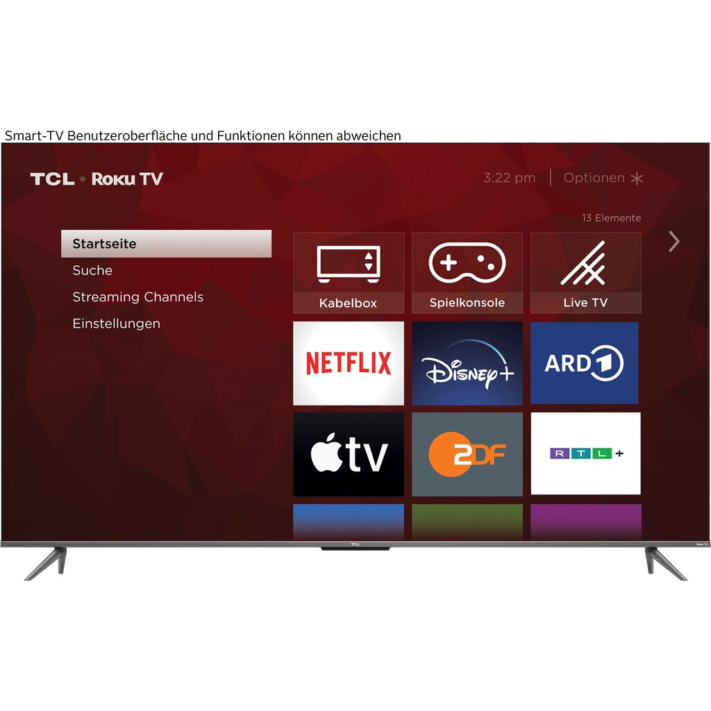 TCL QLED-Fernseher »65RC630X1«, 164 cm/65 Zoll, 4K Ultra HD, Smart-TV, HDR Pro, HDR10+, Dolby Vision, Game Master, HDMI 2.1, ONKYO Sound