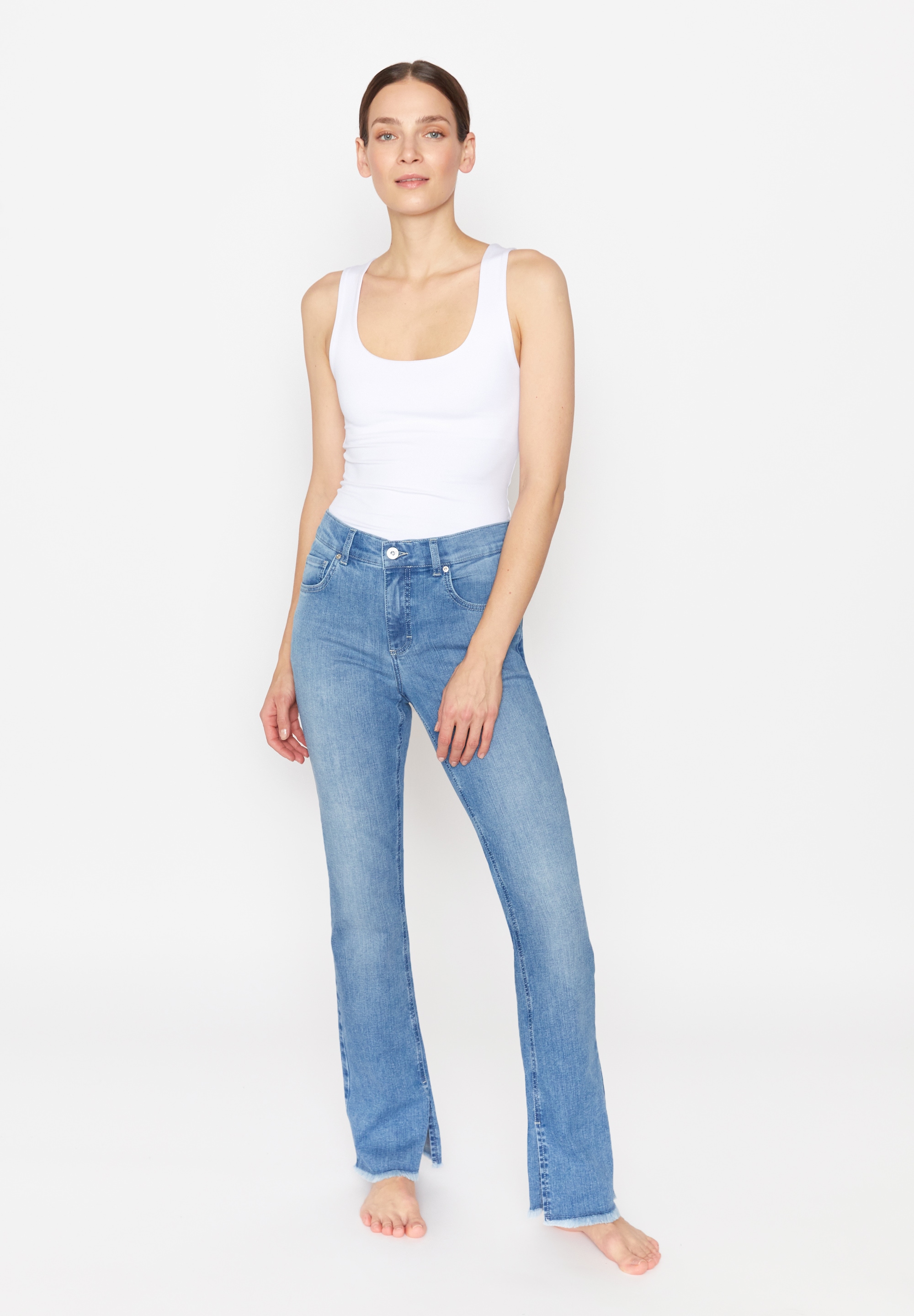 ANGELS Bootcut-Jeans "LENI SLIT FRINGE"