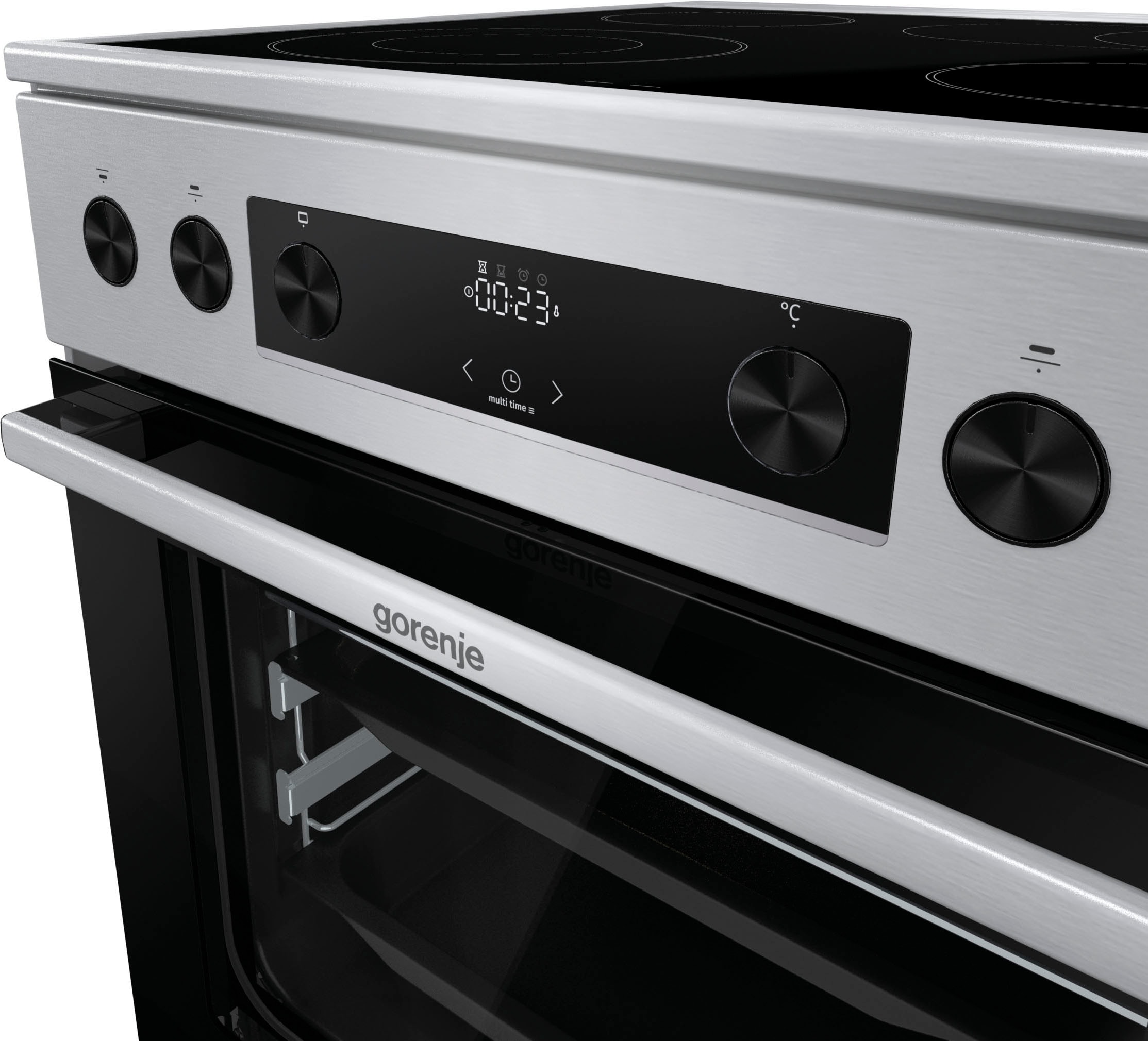 GORENJE Elektro-Standherd »GECS6C70XPA«, mit 2-fach-Teleskopauszug, Aqua Clean, Knusprig genießen – ganz ohne Extra-Kalorien - dank AirFry-Funktion