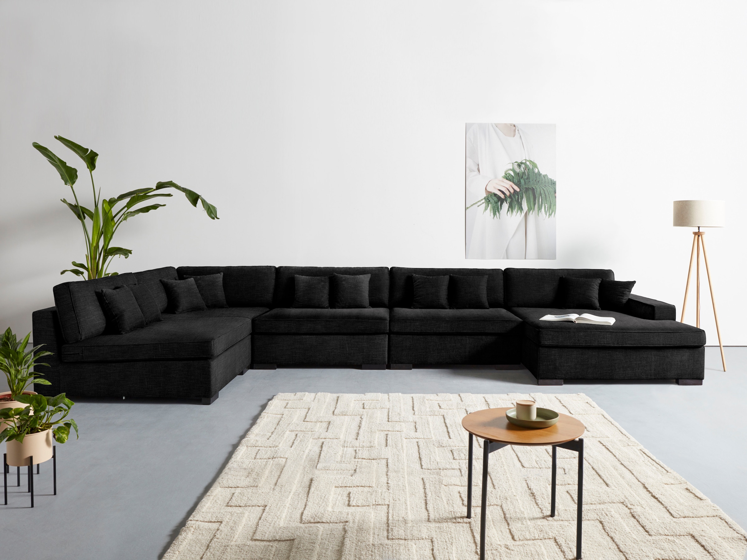 Home affaire Wohnlandschaft "Skara XXL U-Form", Lounge-Sofa XXL mit Federke günstig online kaufen