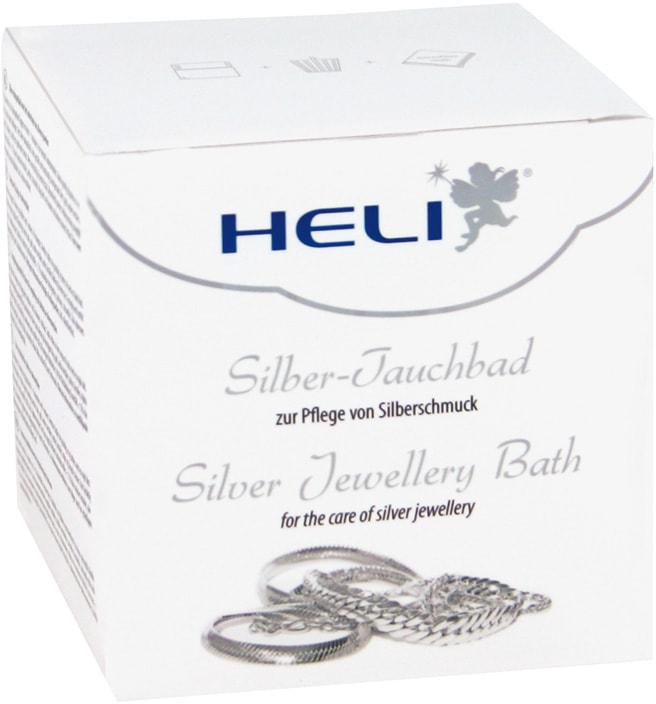 HELI Schmuckreiniger »Schmuck Geschenk Schmuckpflege Silber-Tauchbad für Silberschmuck«, enthält ein Tauchsieb sowie zusätzlich ein Mikrofaserpflegetuch