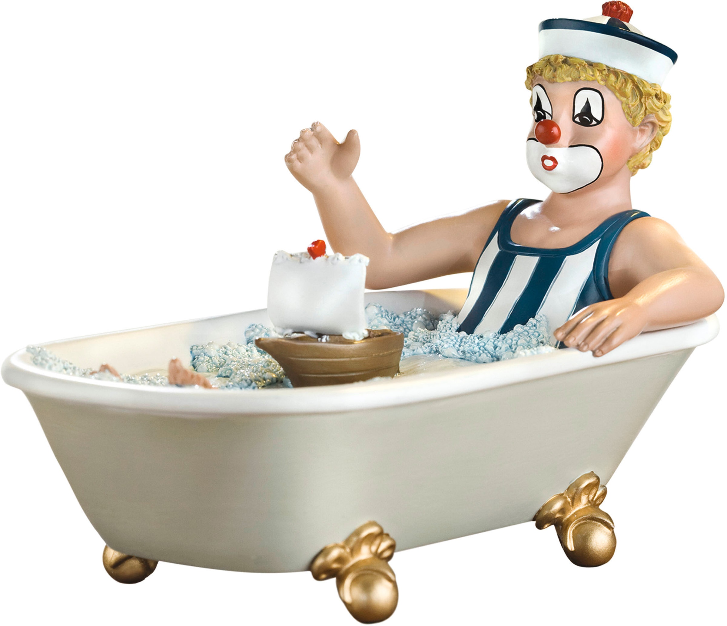 Gildeclowns Sammelfigur "Clown Dekofigur, Auf grosser Fahrt", handbemalt, Wohnzimmer