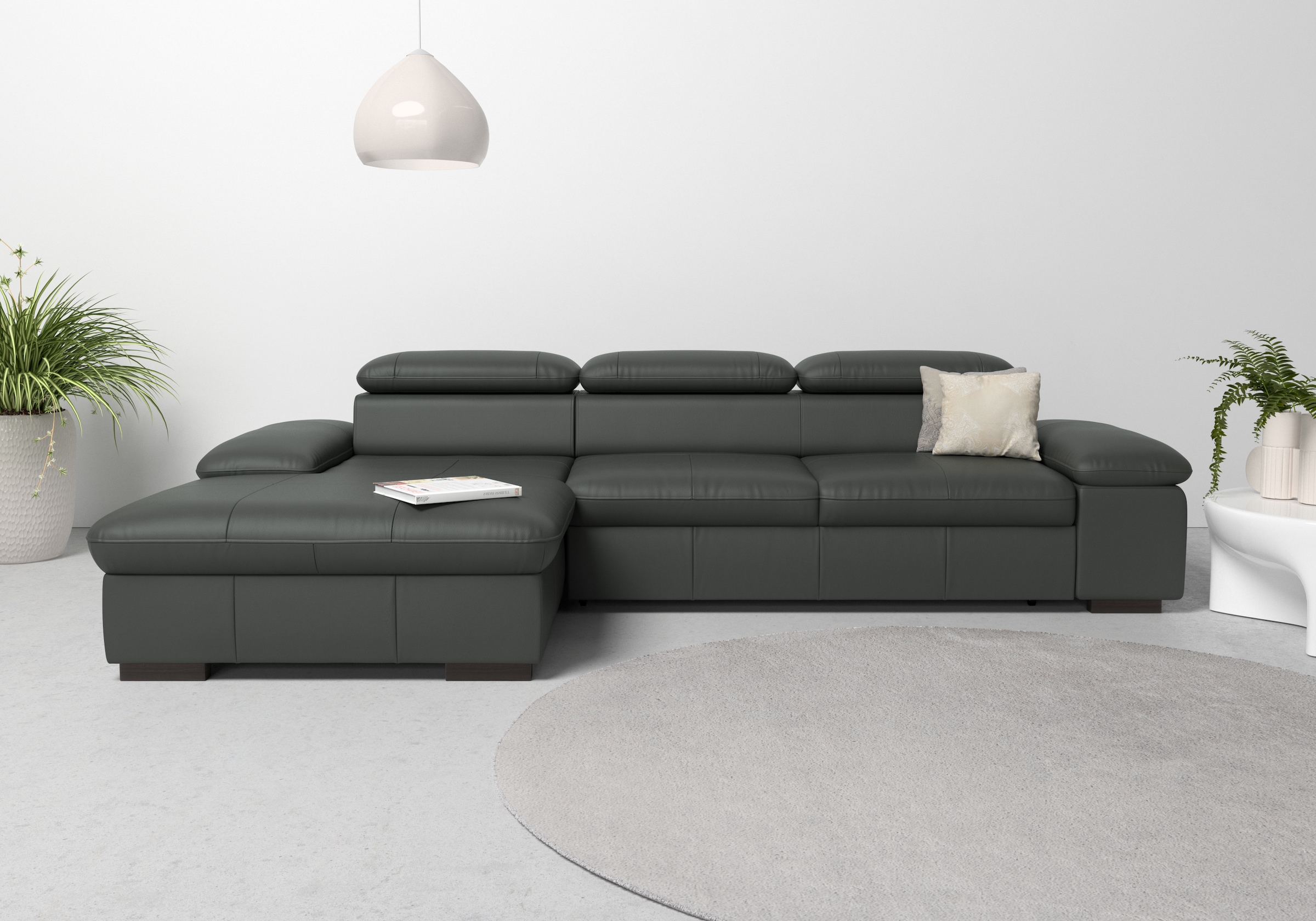 OTTO home Ecksofa "Alberto L-Form" mit Kopfteilverstellung, wahlweise mit Schlaffunktion