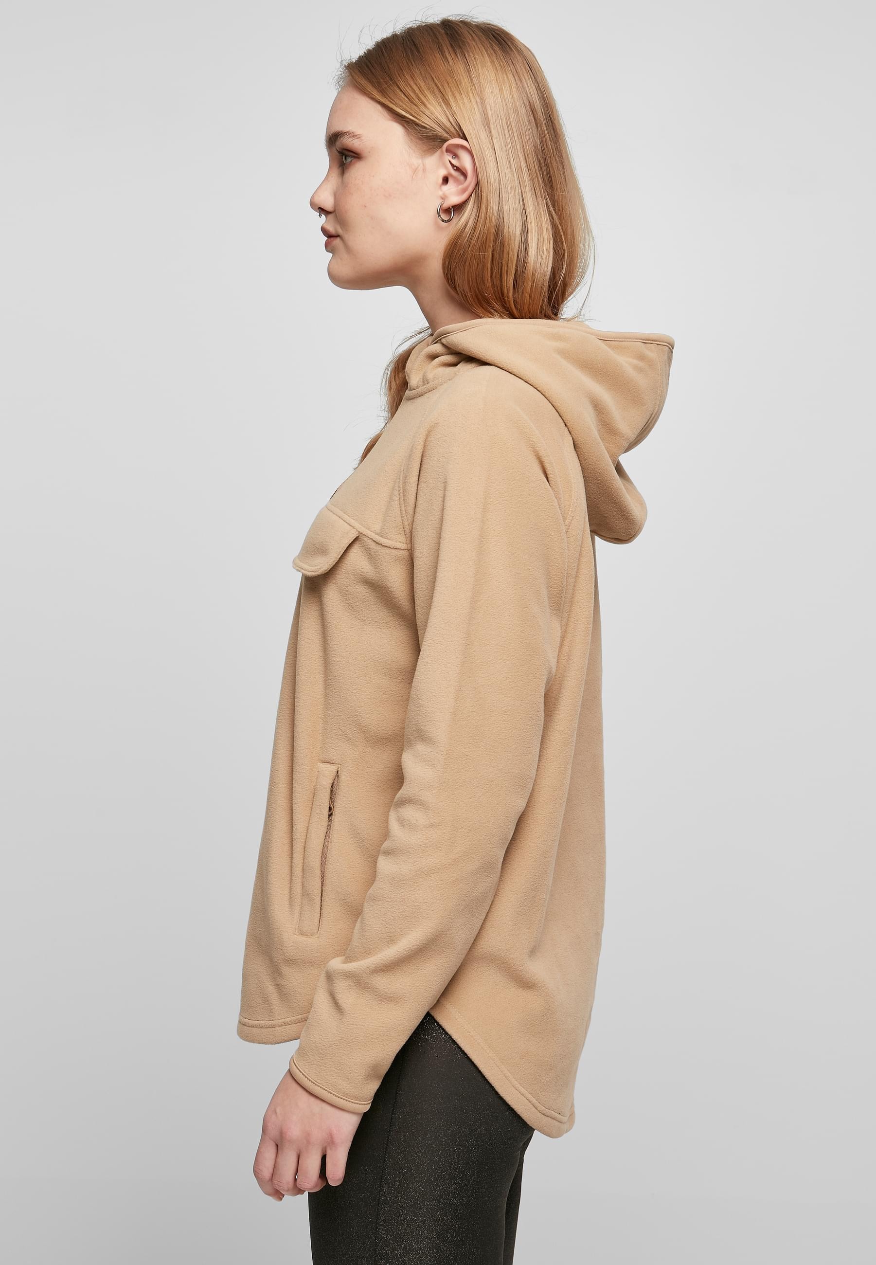 URBAN CLASSICS Kapuzenpullover »Urban Classics Damen Ladies Polar Fleece Pull Over Hoody«, (1 tlg.)