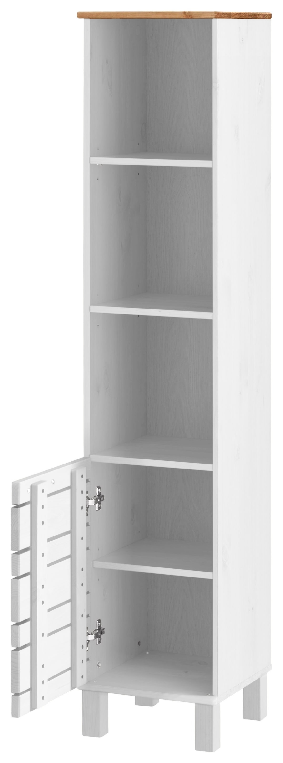 Home affaire Hochschrank »JOSIE«, Breite 30 cm, aus Massivholz, verstellbare Einlegeböden, Metallgriffe