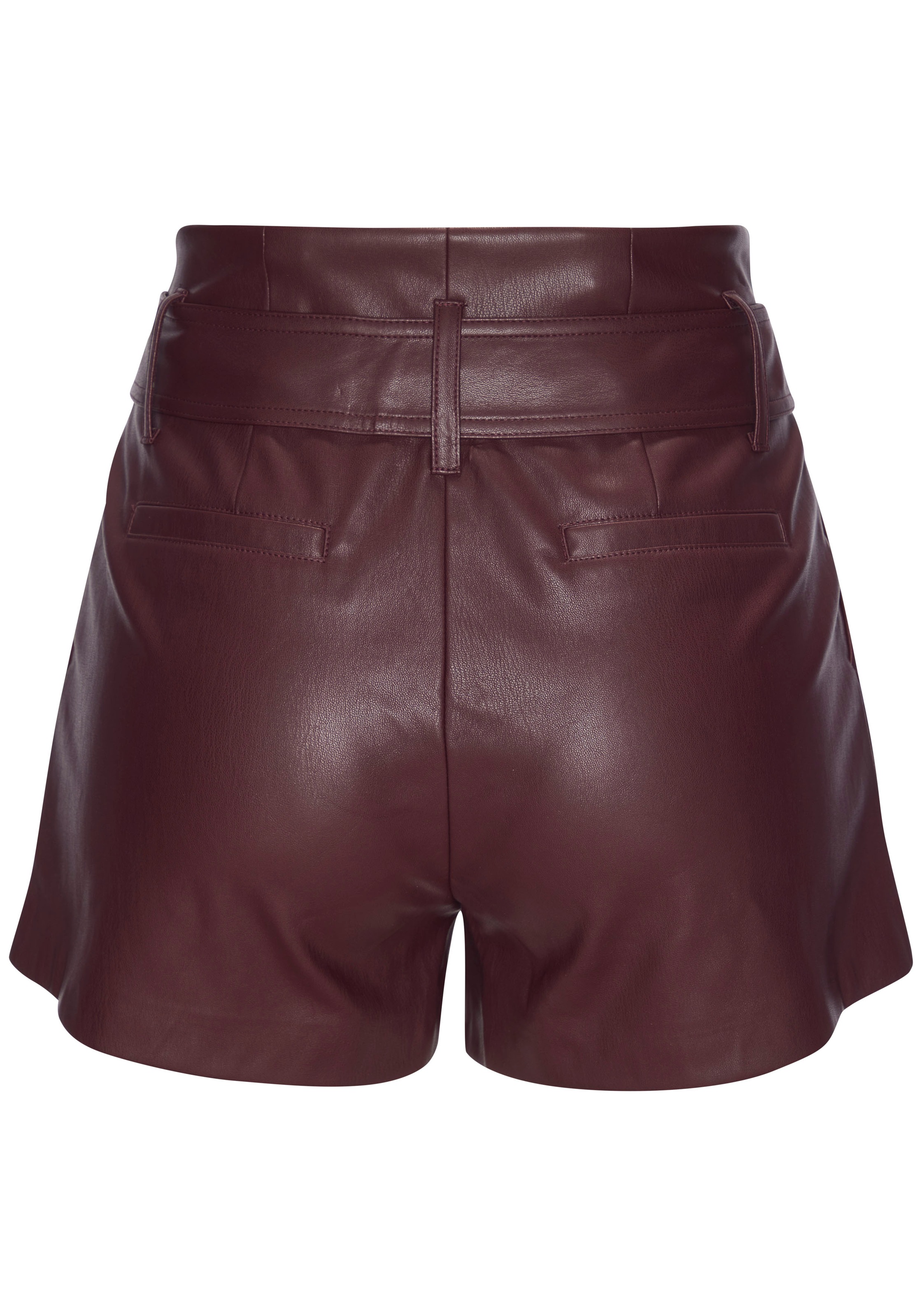 LASCANA Shorts, (mit Gürtel), aus Lederimitat, Kunstleder Shorts, elegant, günstig online kaufen