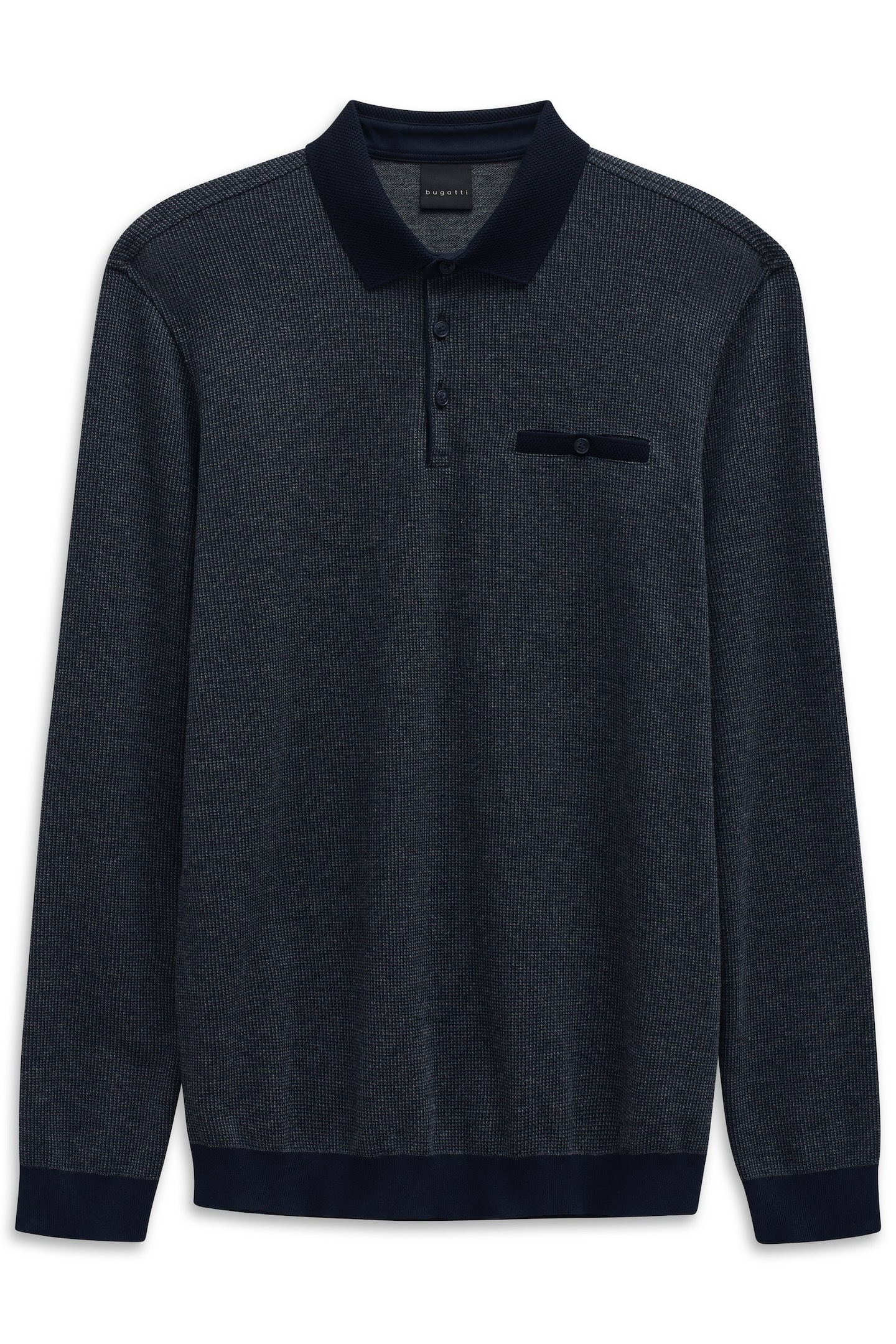 bugatti Langarm-Poloshirt "Modern Fit", mit Brusttasche und Knopfleiste günstig online kaufen