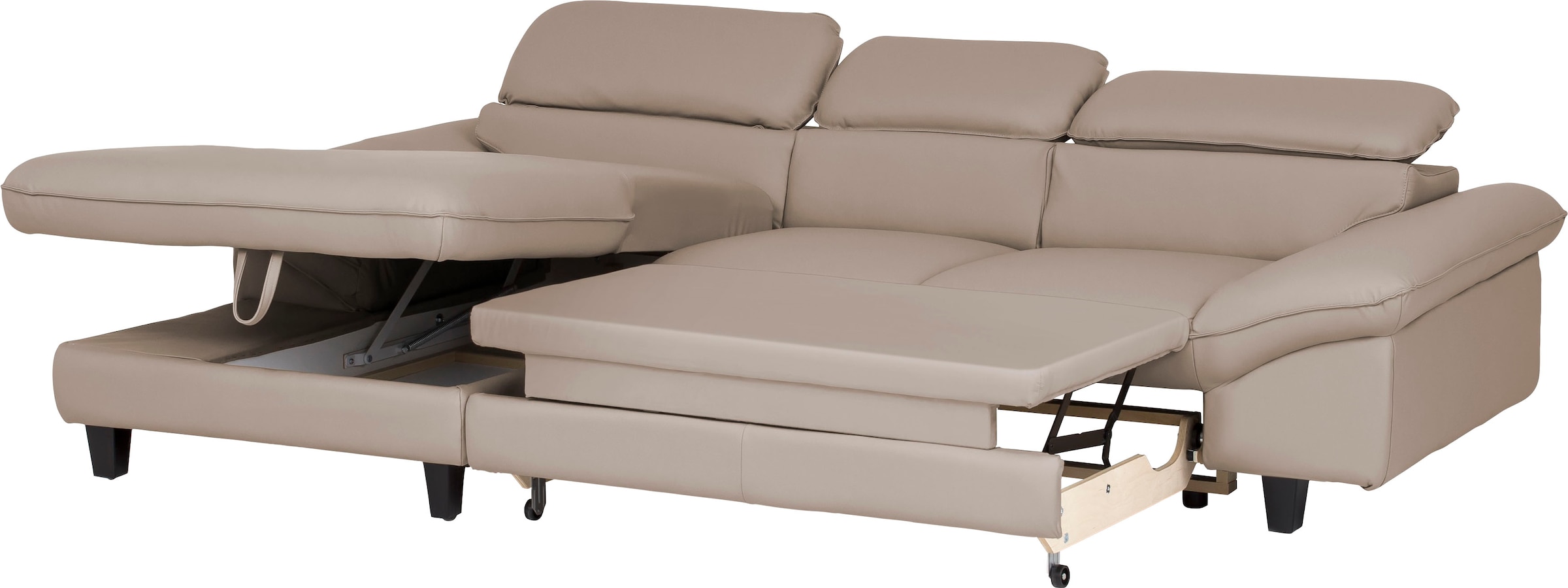 Home affaire Ecksofa »Pilot L-Form«, mit Kopfteilverstellung, wahlweise mit Bettfunktion & Bettkasten